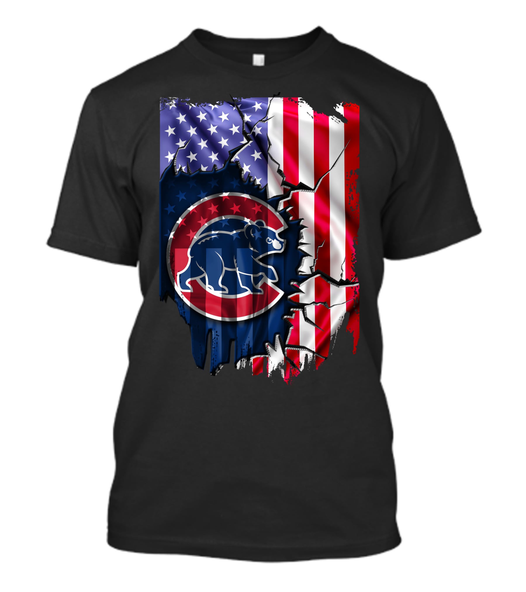 Flag Chicago Cubs American Stars And Stripes Bear T-Shirt