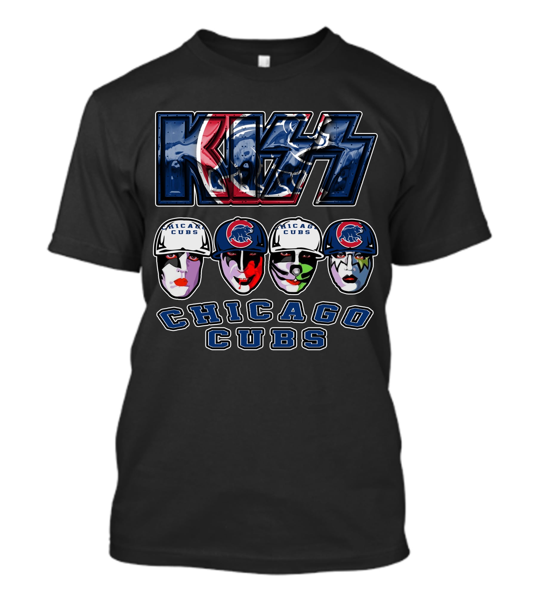 Kiss Chicago Cubs Baseball Mascot Makeup Faces T-Shirt