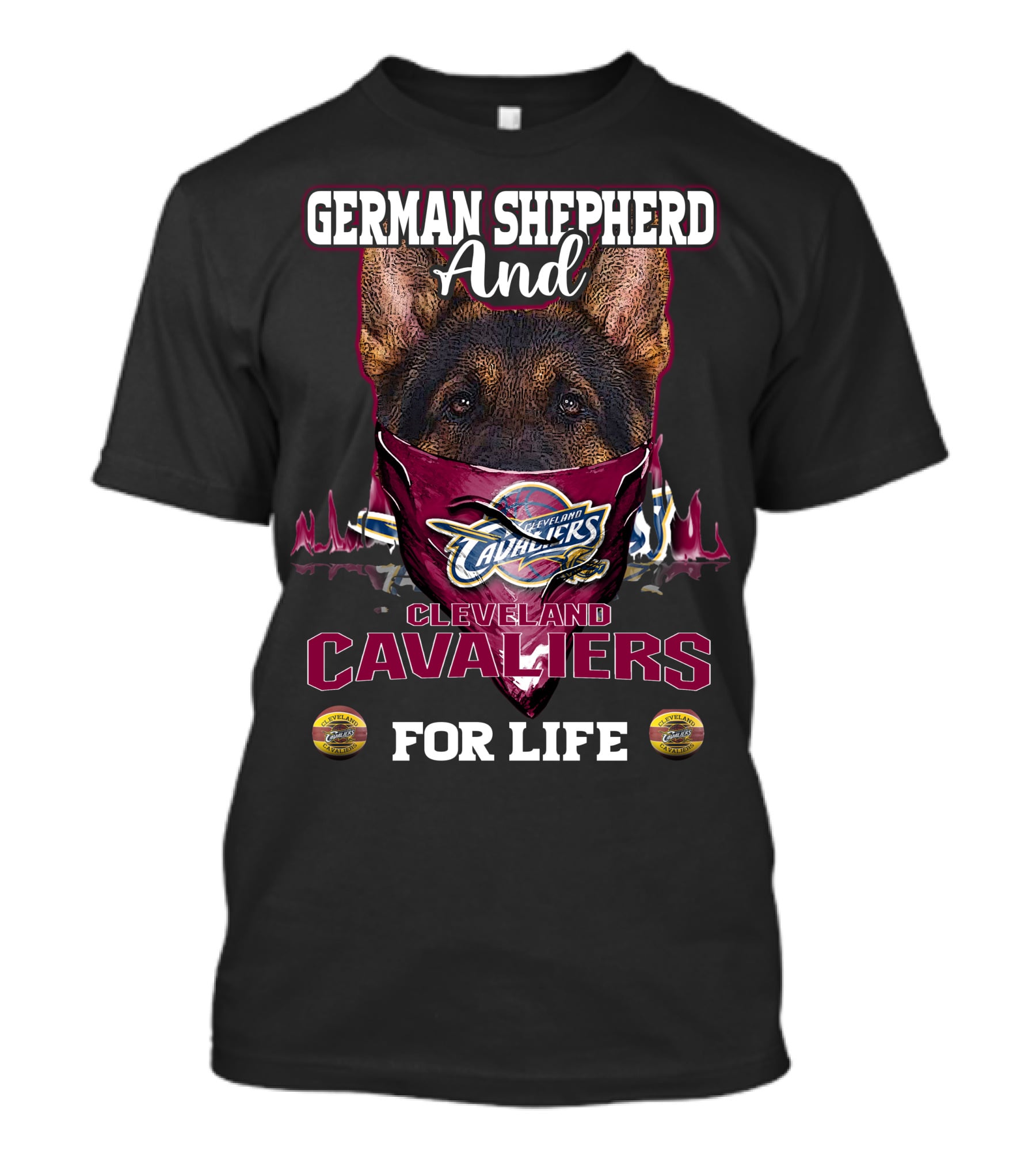 German Shepherd And Cleveland Cavaliers For Life T-Shirt
