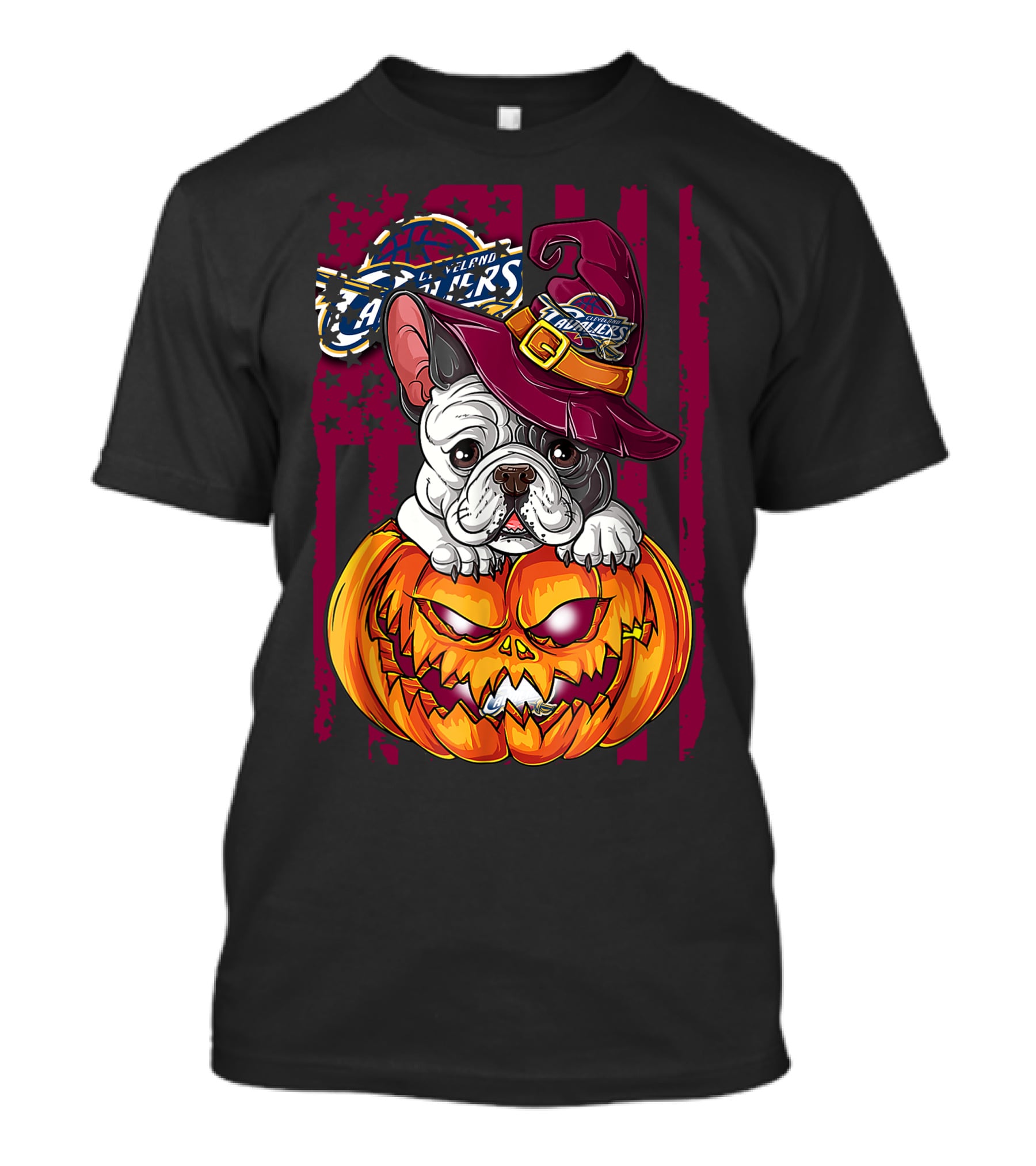 Cleveland Cavaliers Halloween Bulldog Pumpkin Wizard T-Shirt