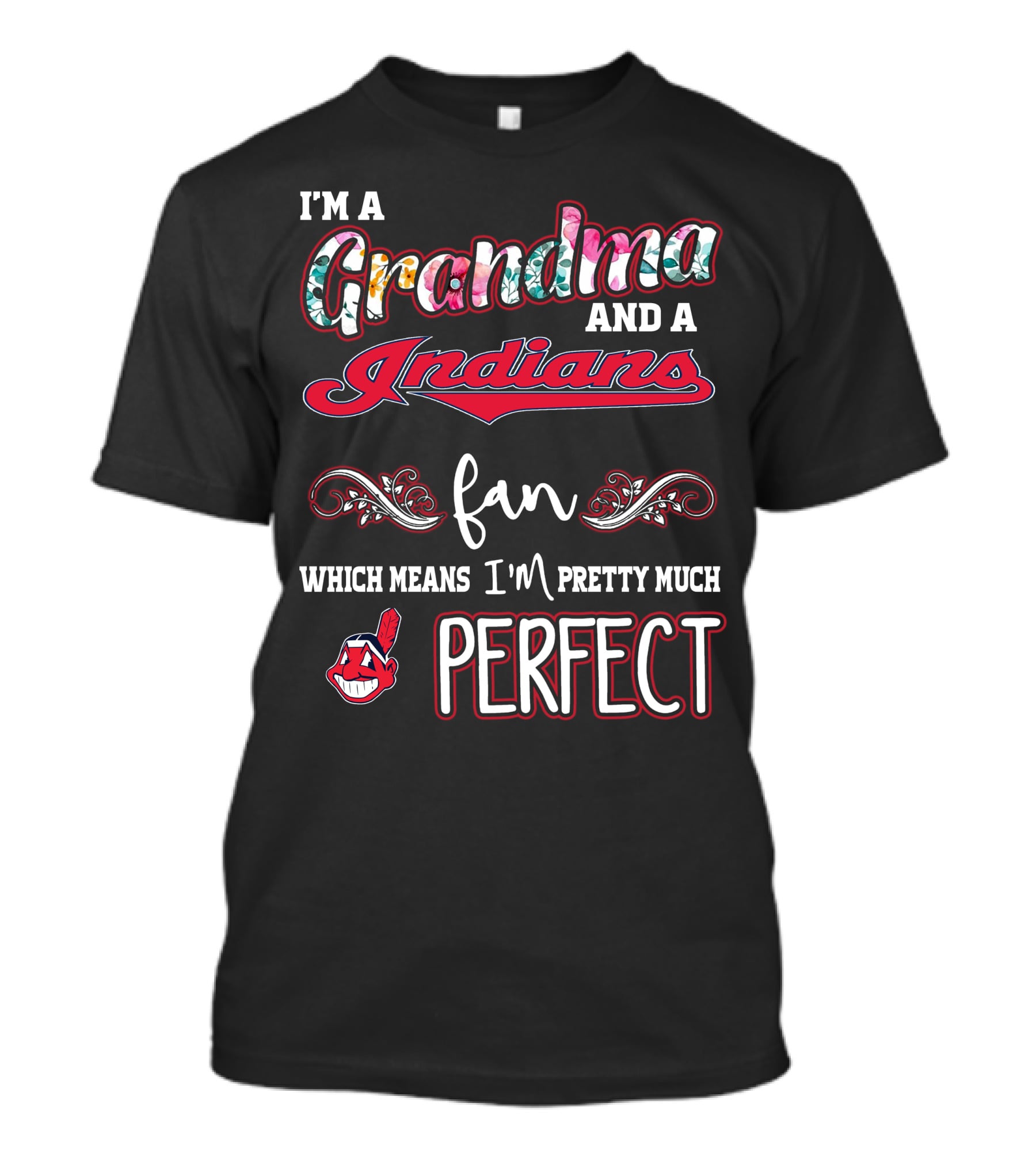 I'm A Grandma And A Indians Fan Which Means I'm Pretty Much Perfect T-Shirt