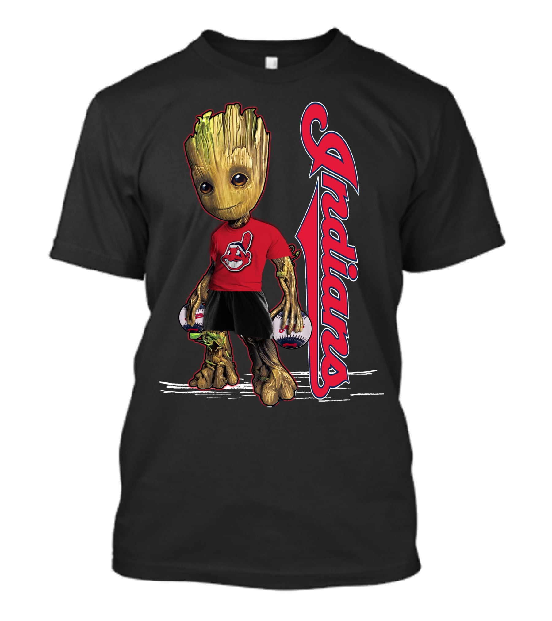 Groot Indians Baseball Character With Team T-Shirt