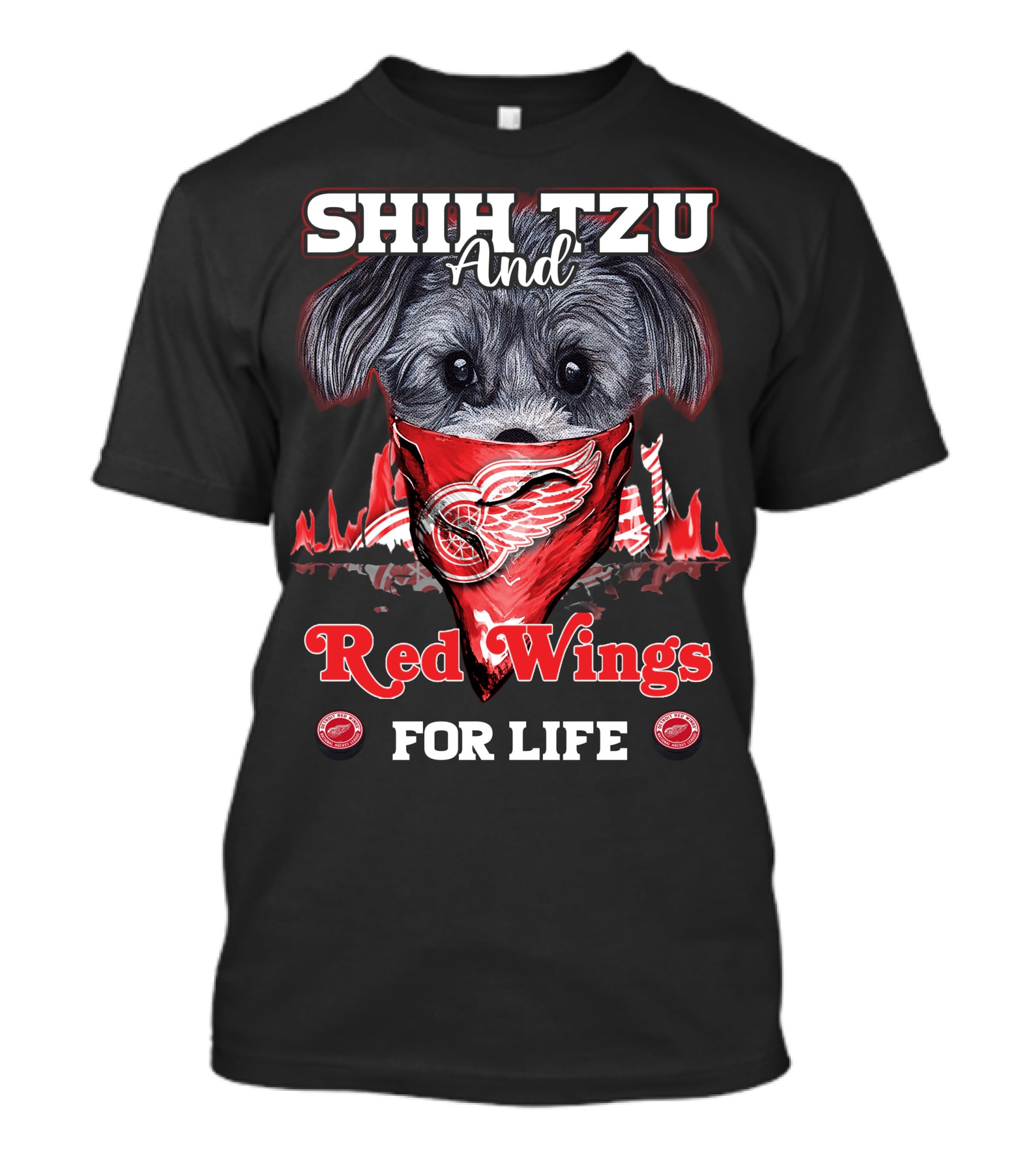 Shih Tzu And Red Wings For Life T-Shirt