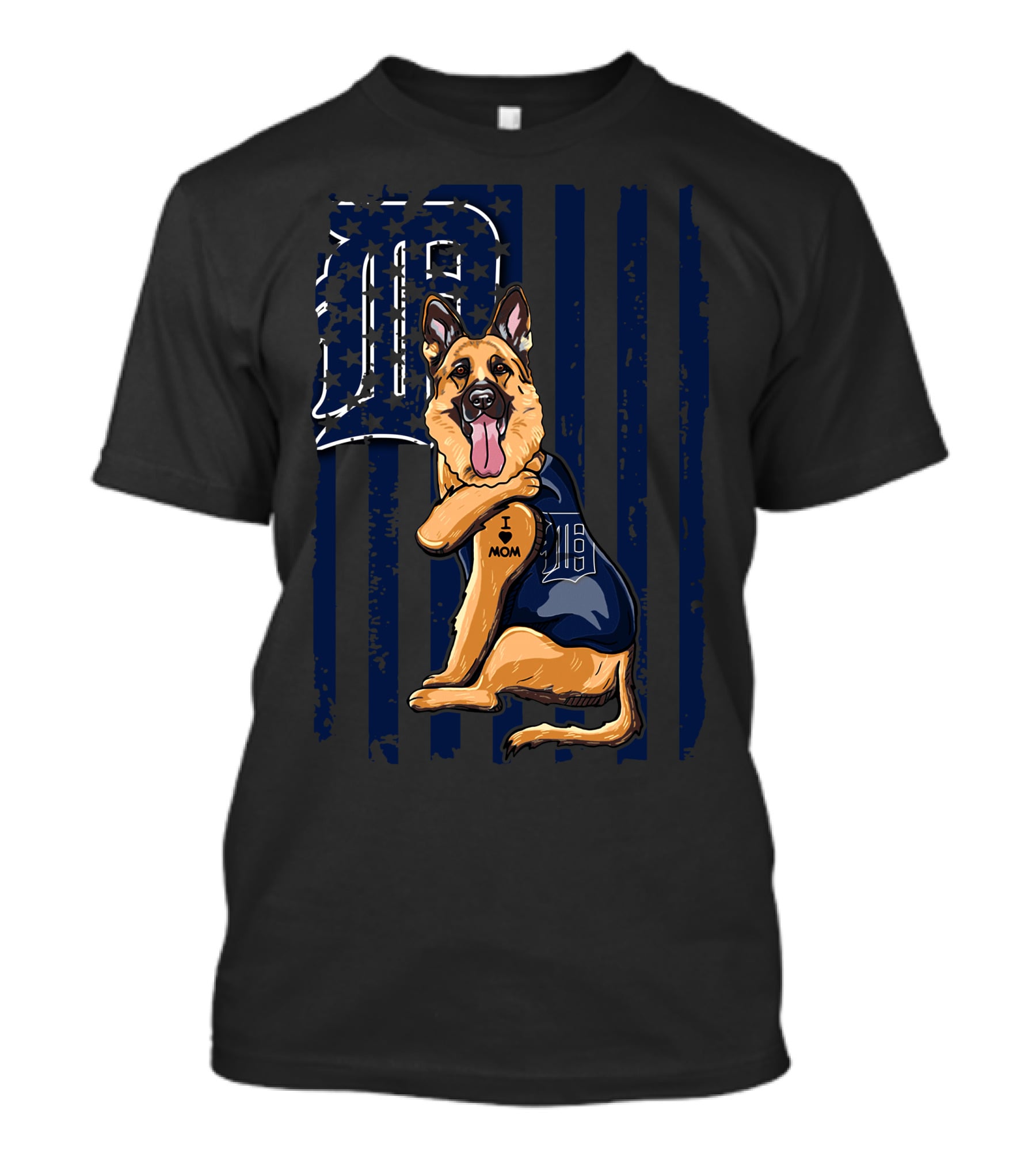 German Shepherd I Mom Detroit Tigers T-Shirt
