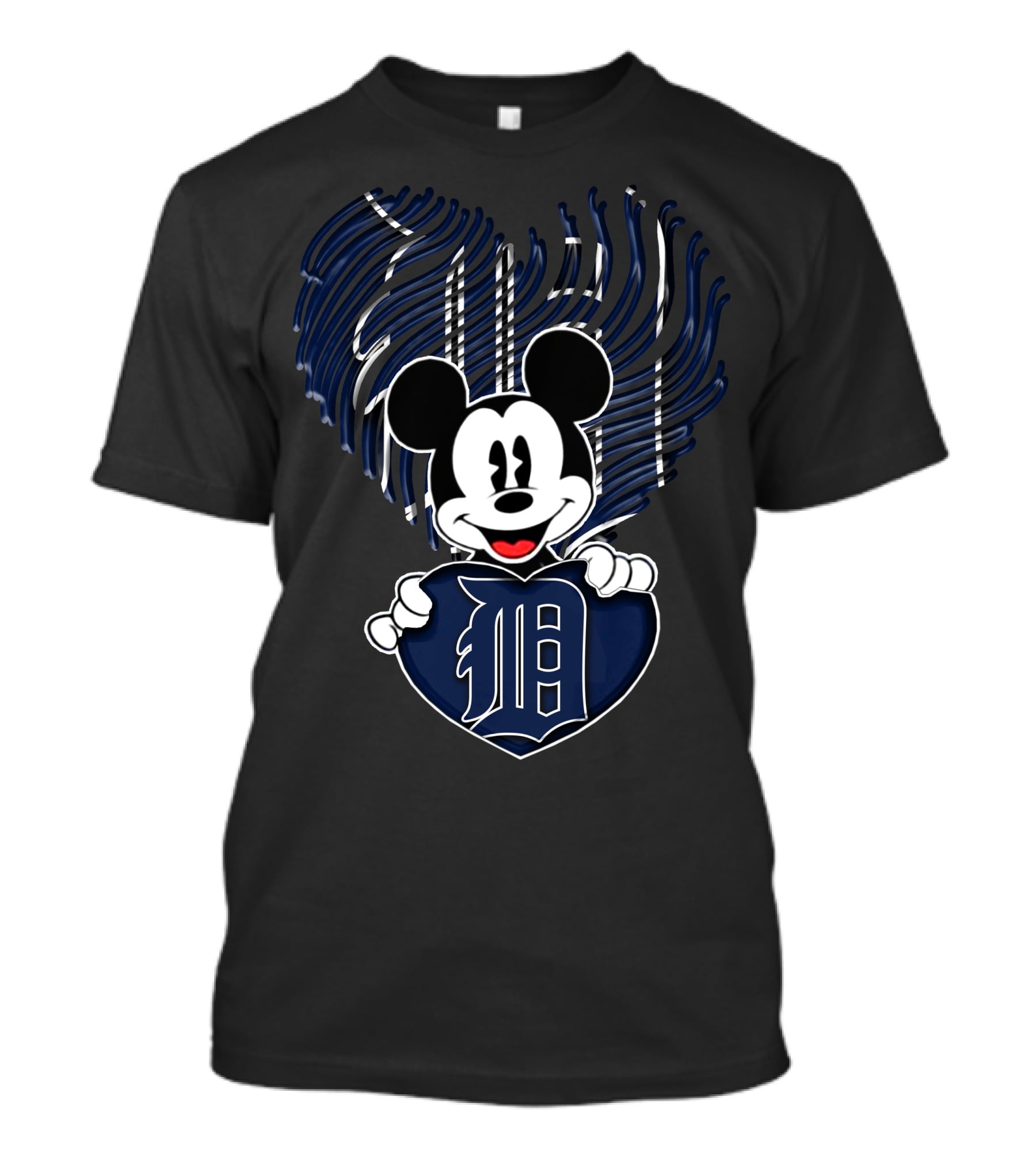 Mickey Mouse Detroit Tigers Heart Stripe T-Shirt