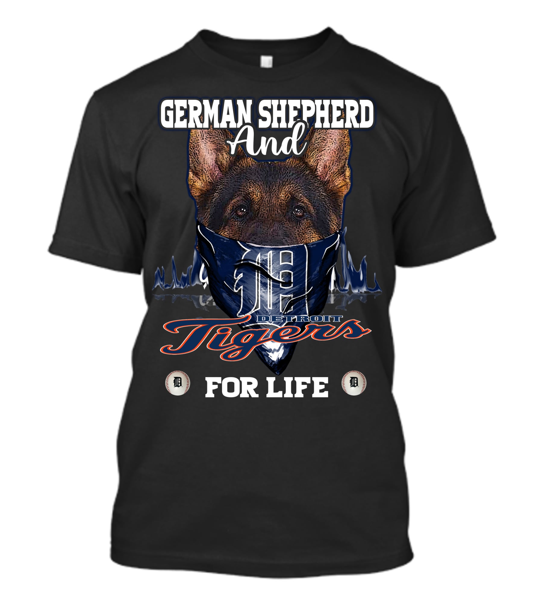 German Shepherd And Detroit Tigers For Life T-Shirt