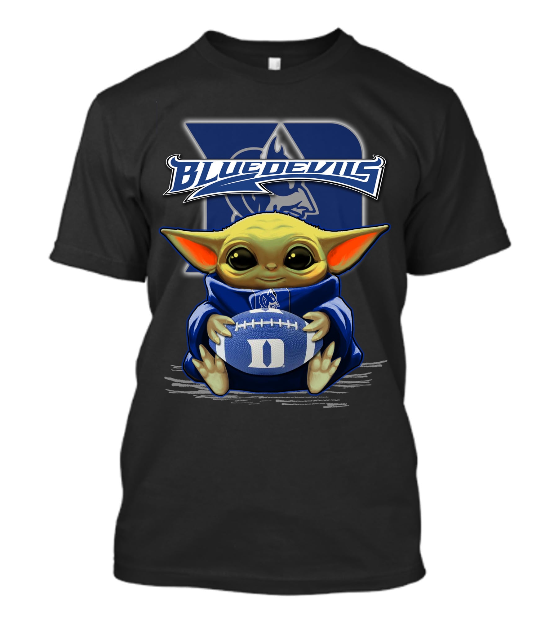 Yoda Holding Football Duke Blue Devils T-Shirt