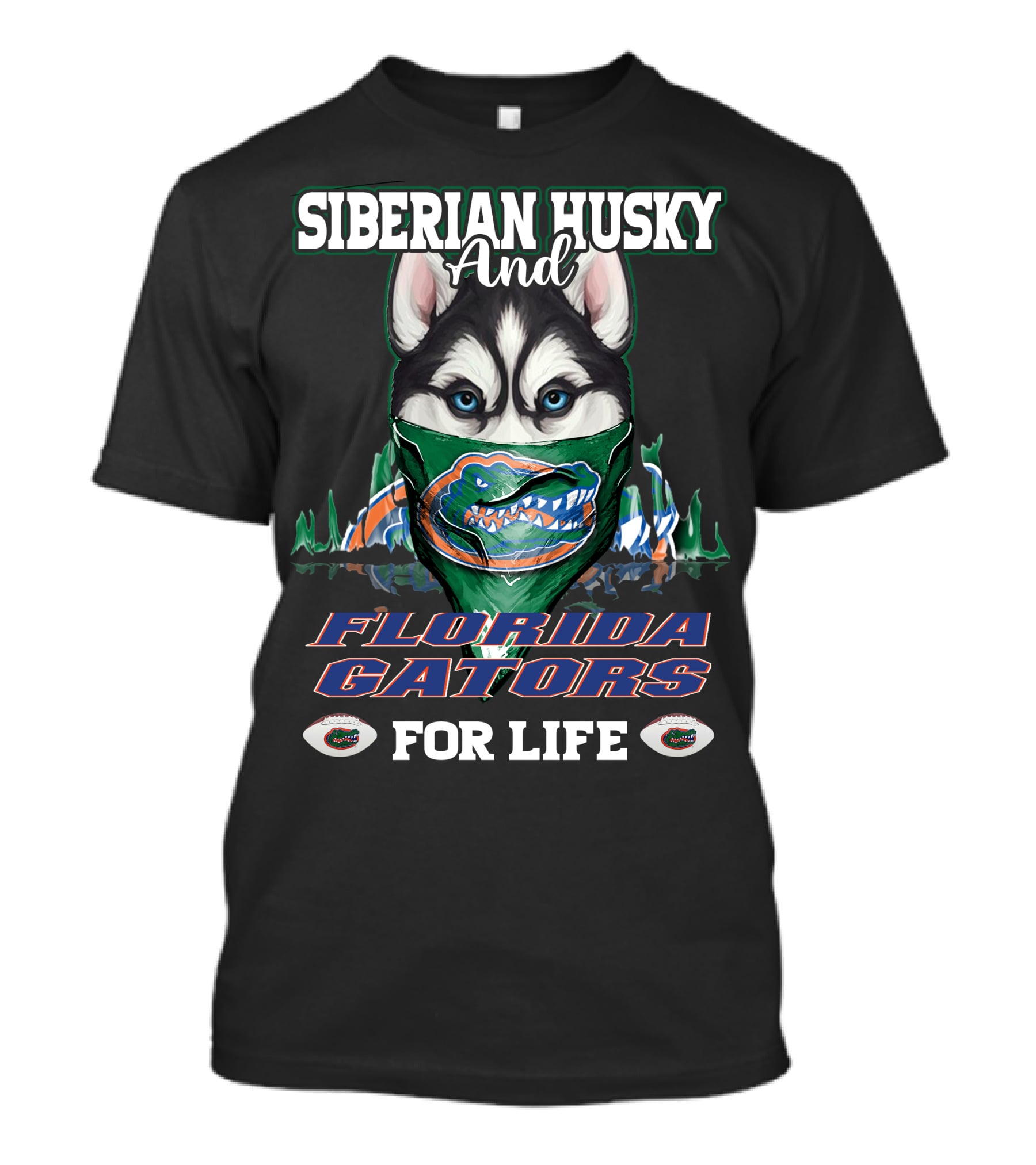 Siberian Husky And Florida Gators For Life T-Shirt