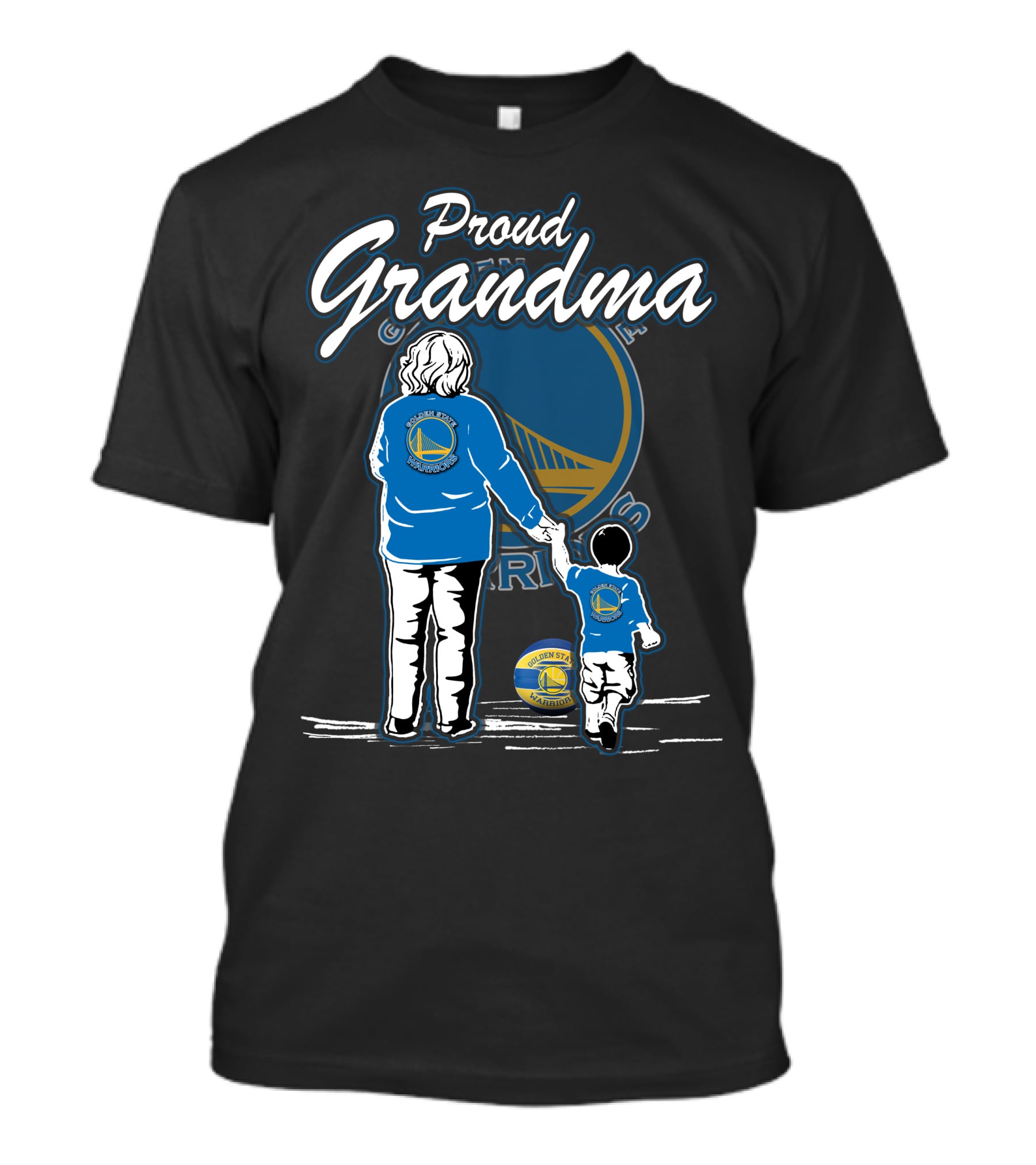 Proud Grandma Golden State Warriors Fan Family T-Shirt