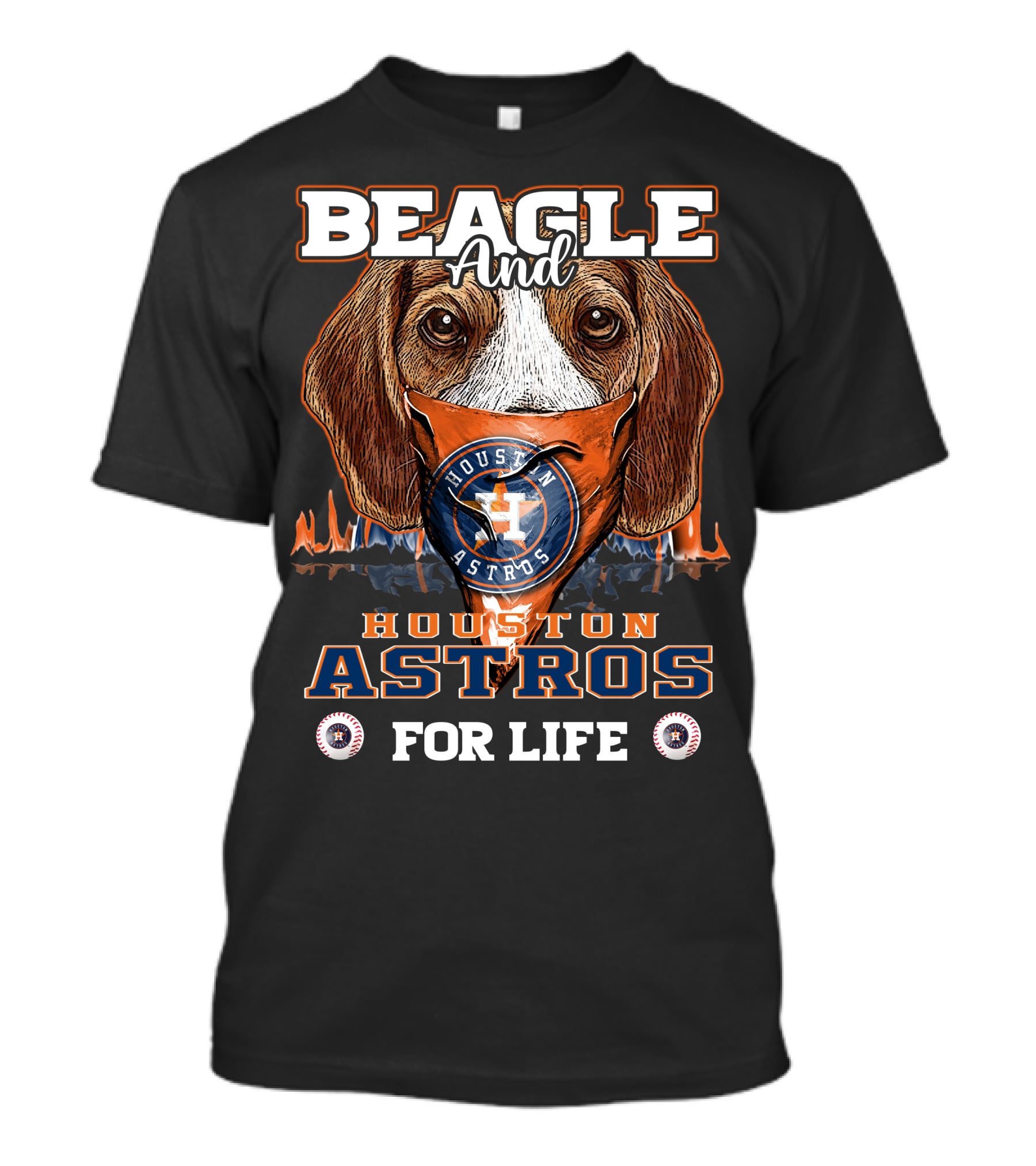 Beagle And Houston Astros For Life T-Shirt