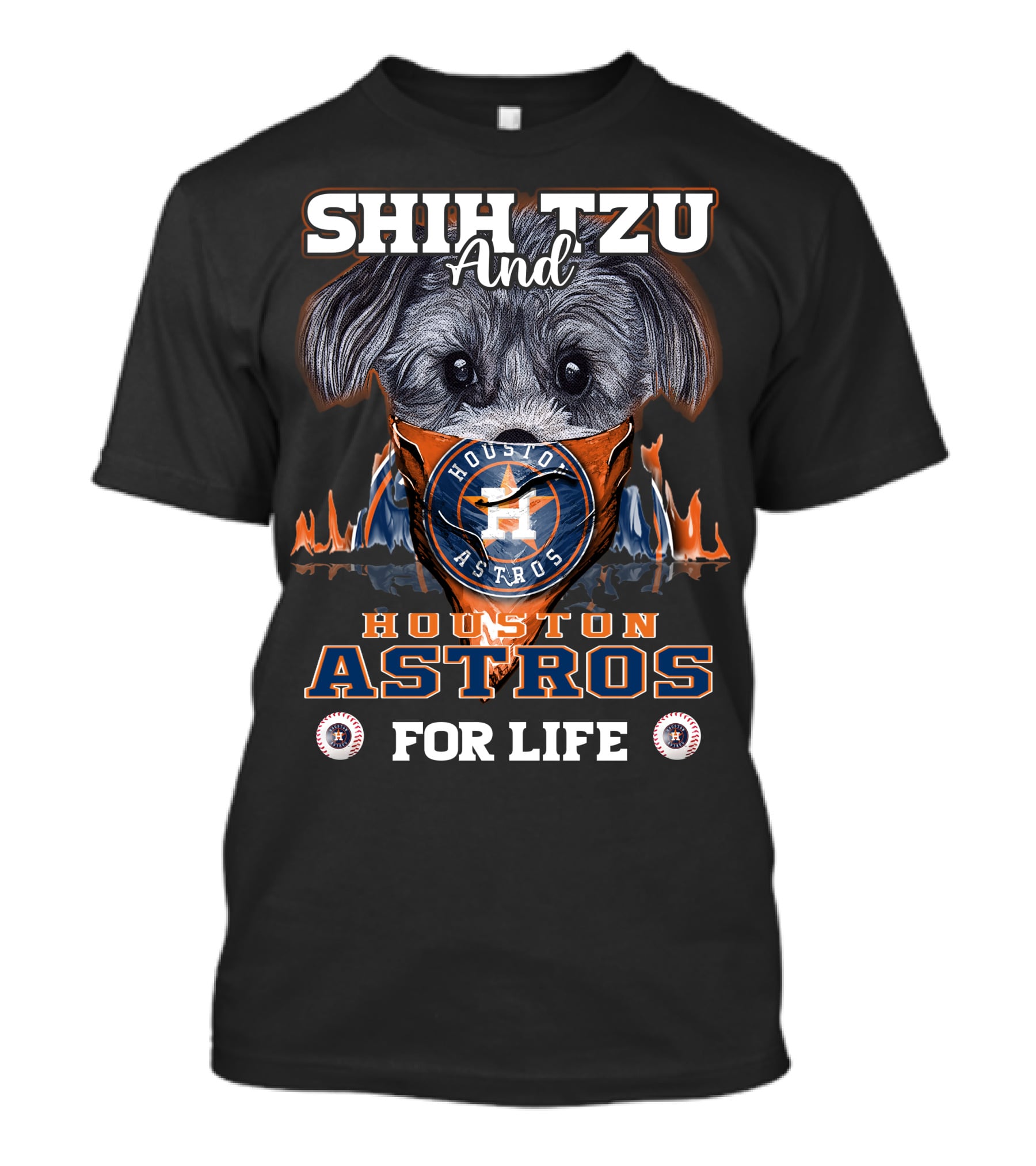 Shih Tzu And Houston Astros For Life T-Shirt