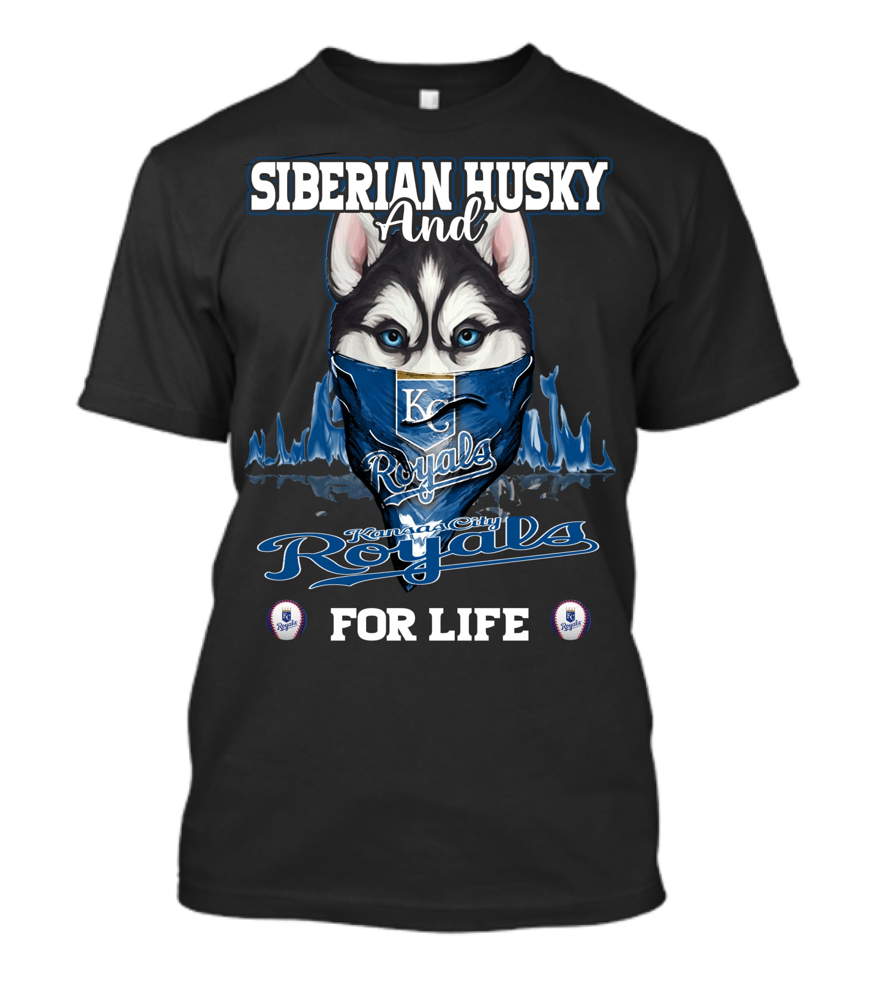 Siberian Husky And Kansas City Royals For Life T-Shirt