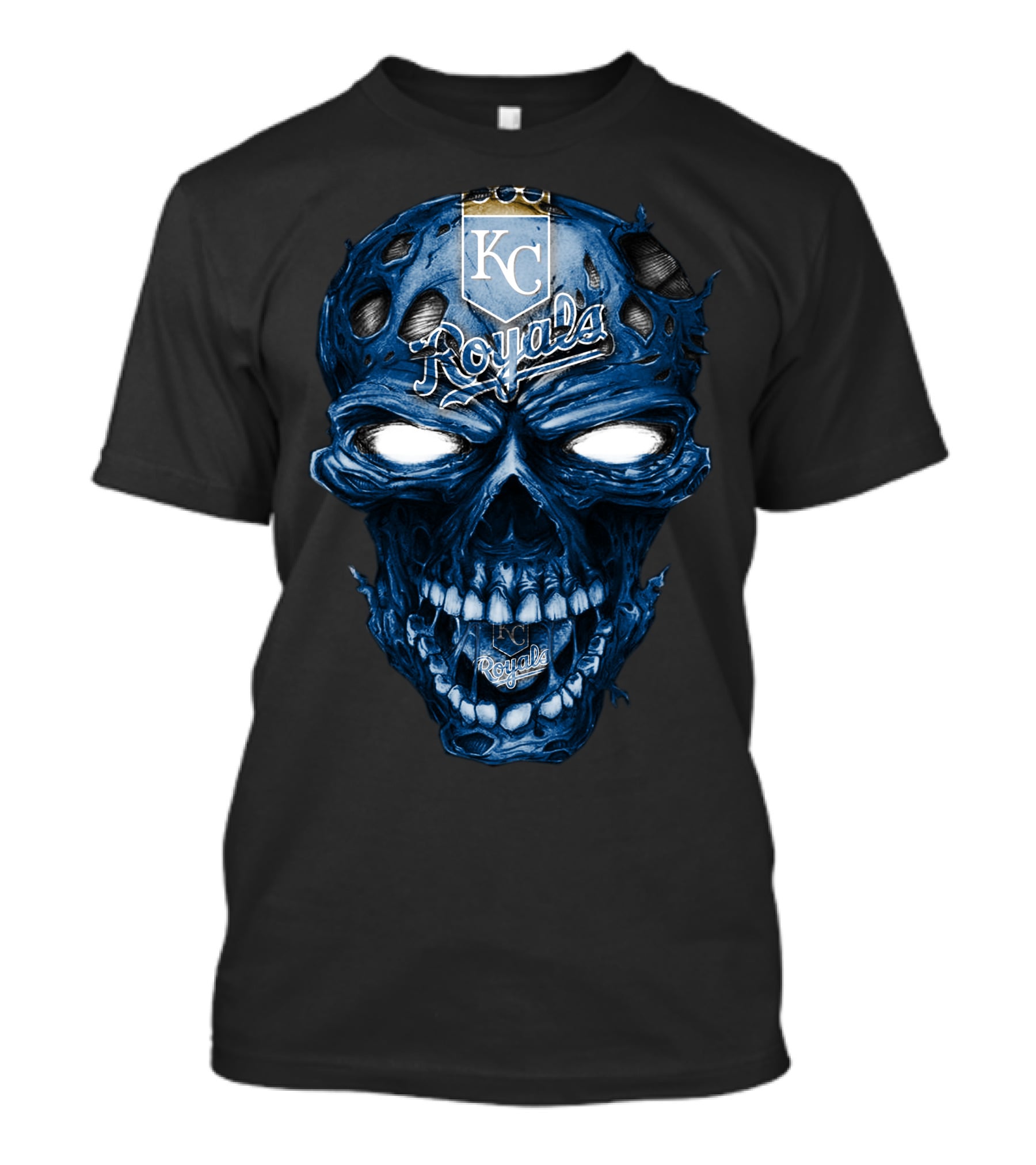 Skull KC Royals Blue Face T-Shirt