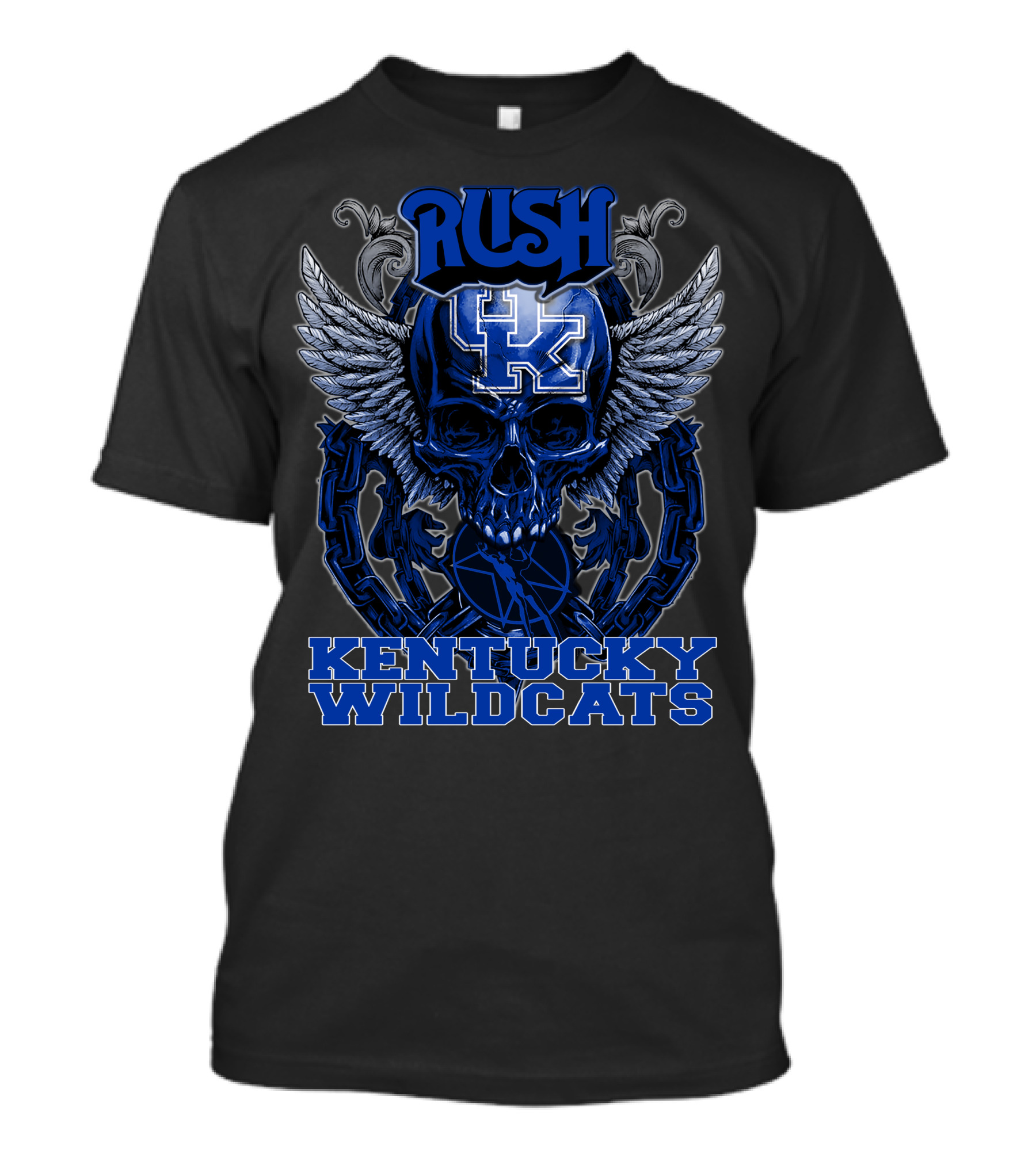 Rush Kentucky Wildcats Skull Winged T-Shirt