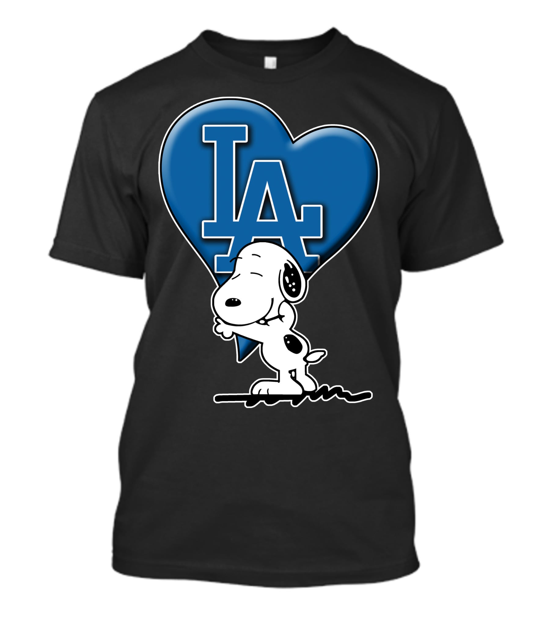 Snoopy Hugging La Dodgers Heart Snp V1 Los Angeles Dodgers T-Shirt