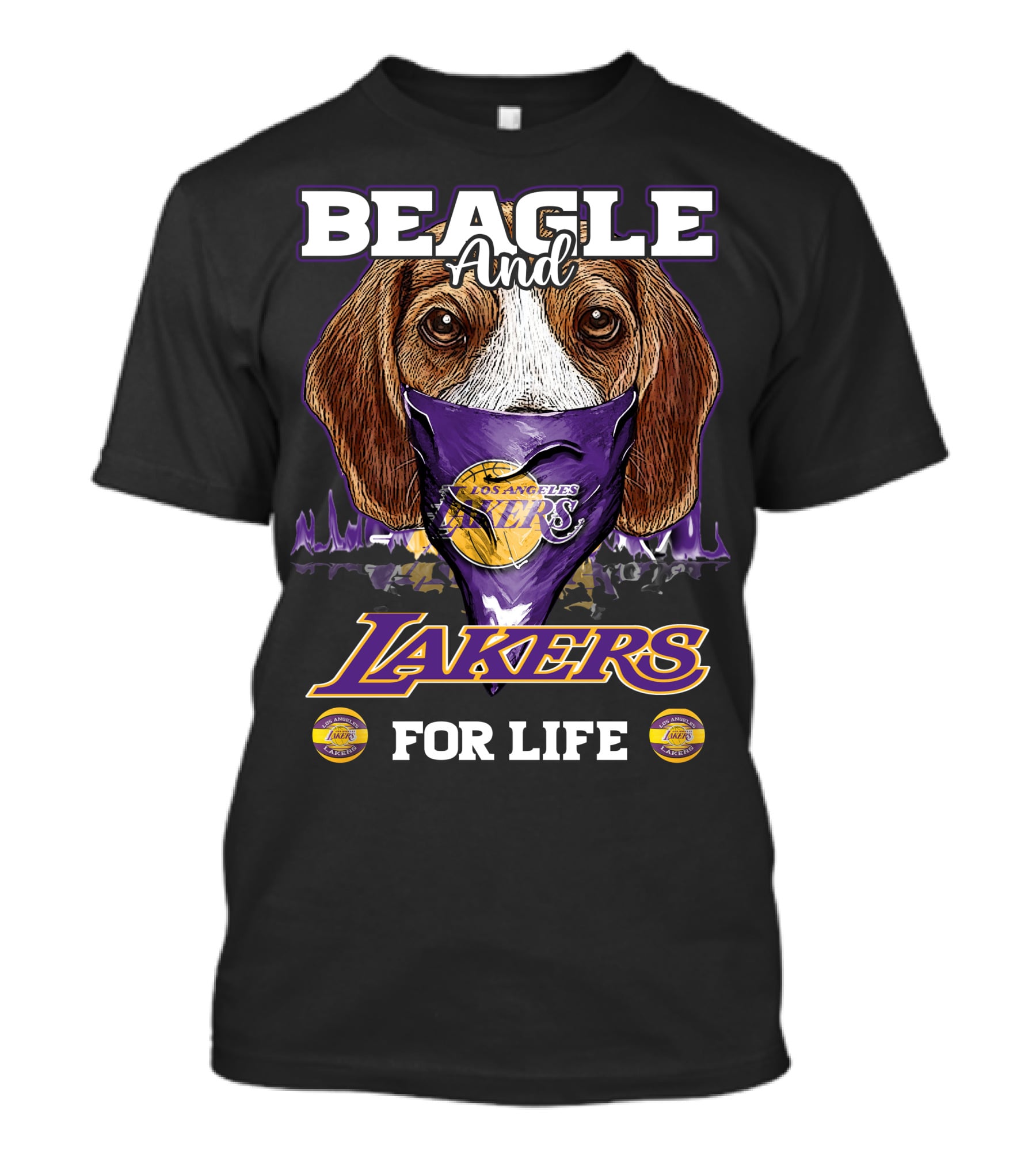 Beagle And Los Angeles Lakers For Life T-Shirt
