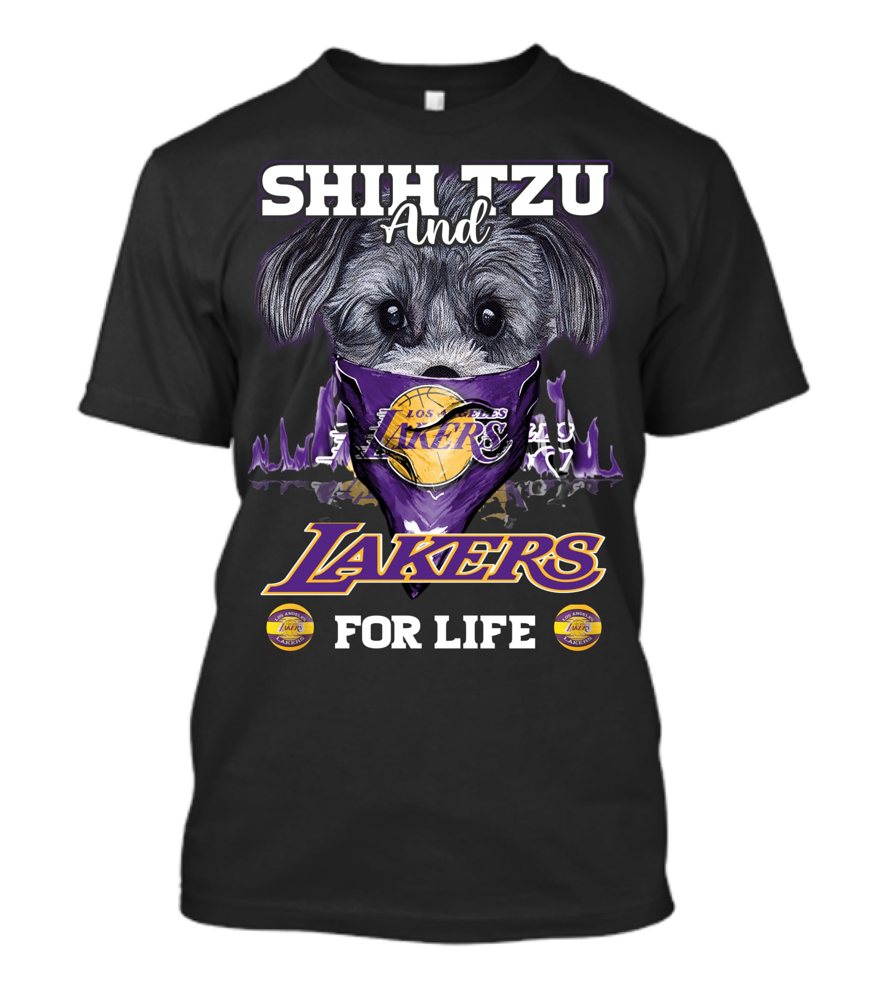 Shih Tzu And Los Angeles Lakers For Life T-Shirt