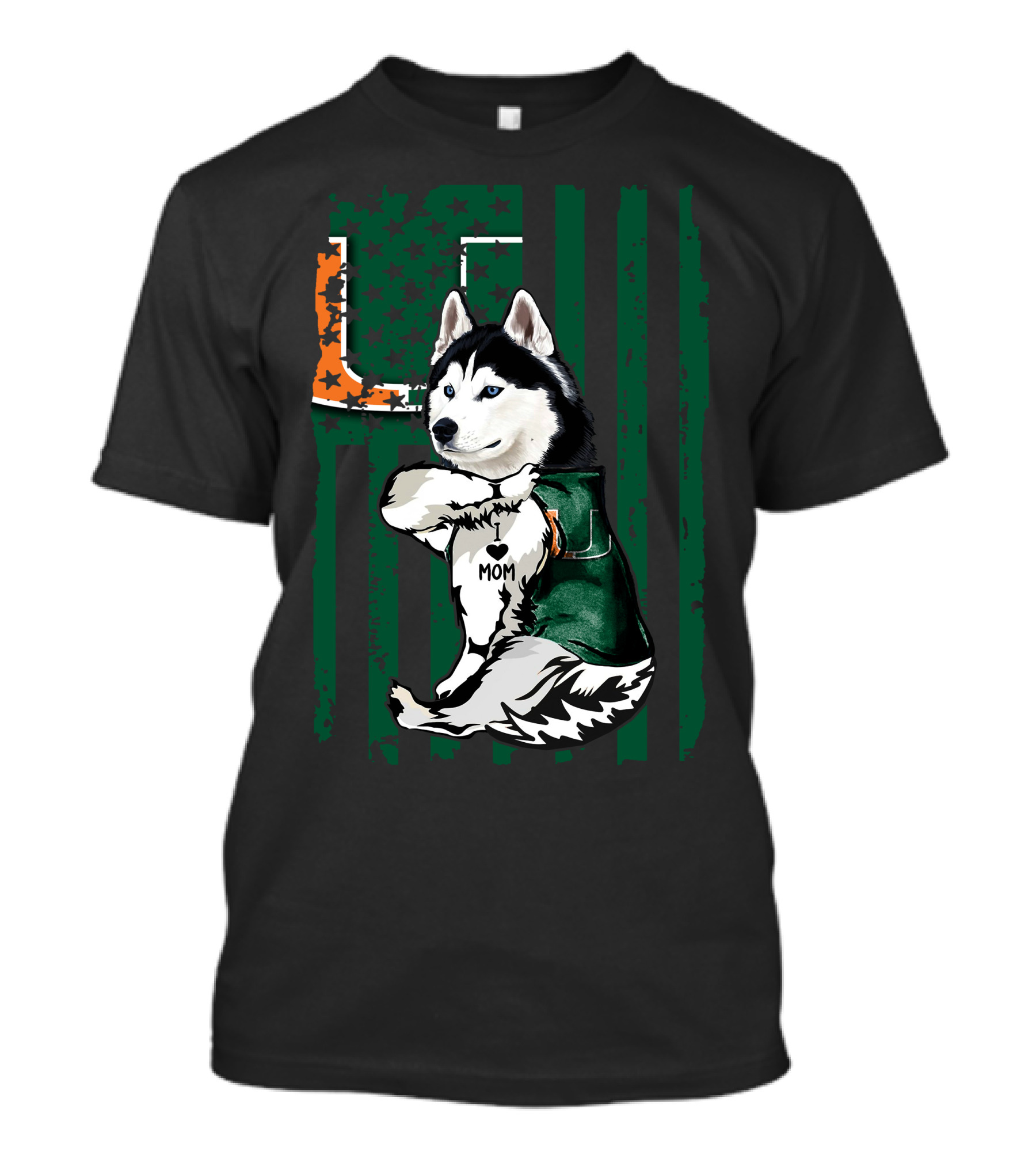 Siberian Husky Miami Hurricanes U Mom T-Shirt
