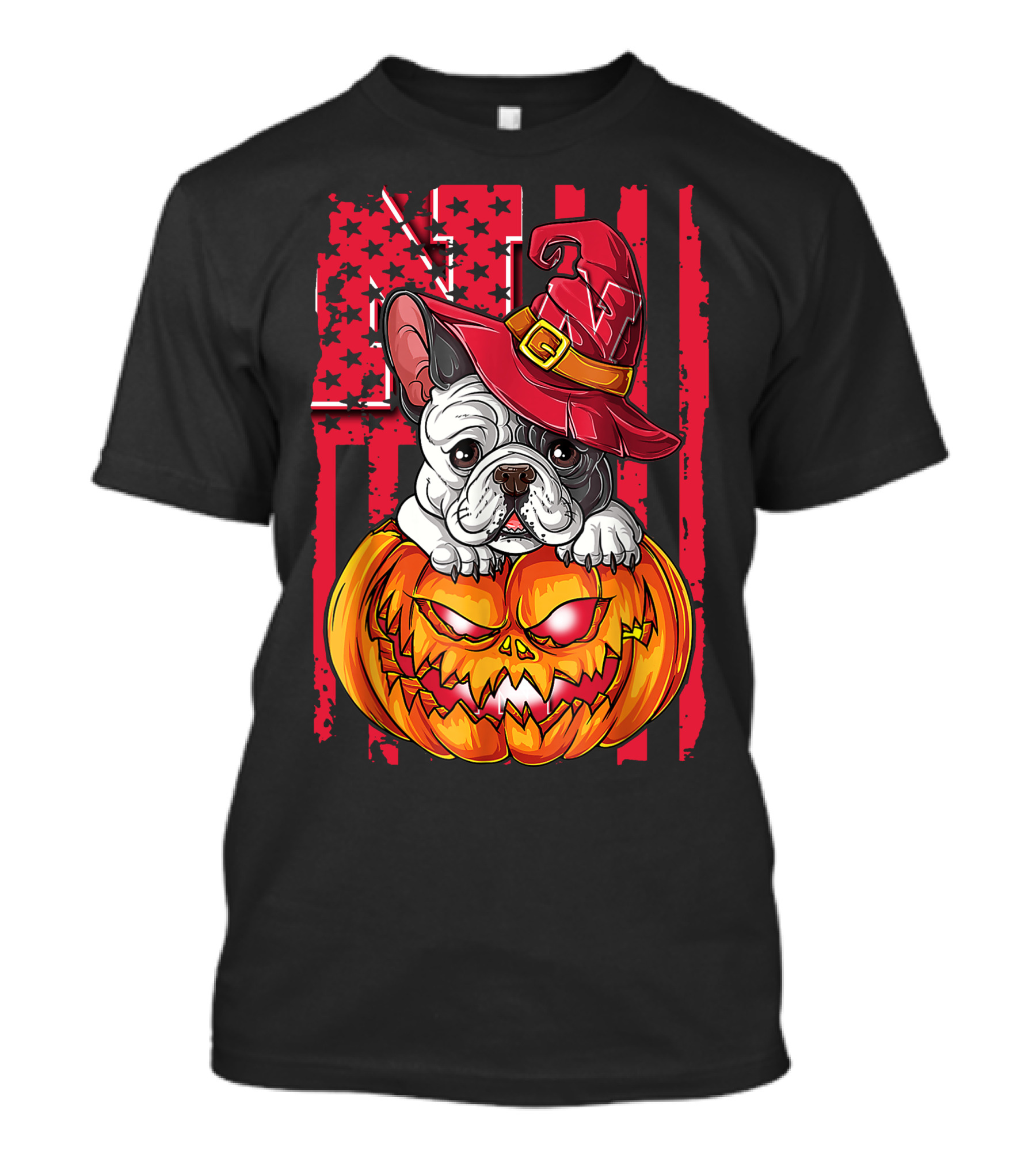 Hlw Bulldog Nebraska Cornhuskers Halloween Pumpkin Wizard Hat T-Shirt