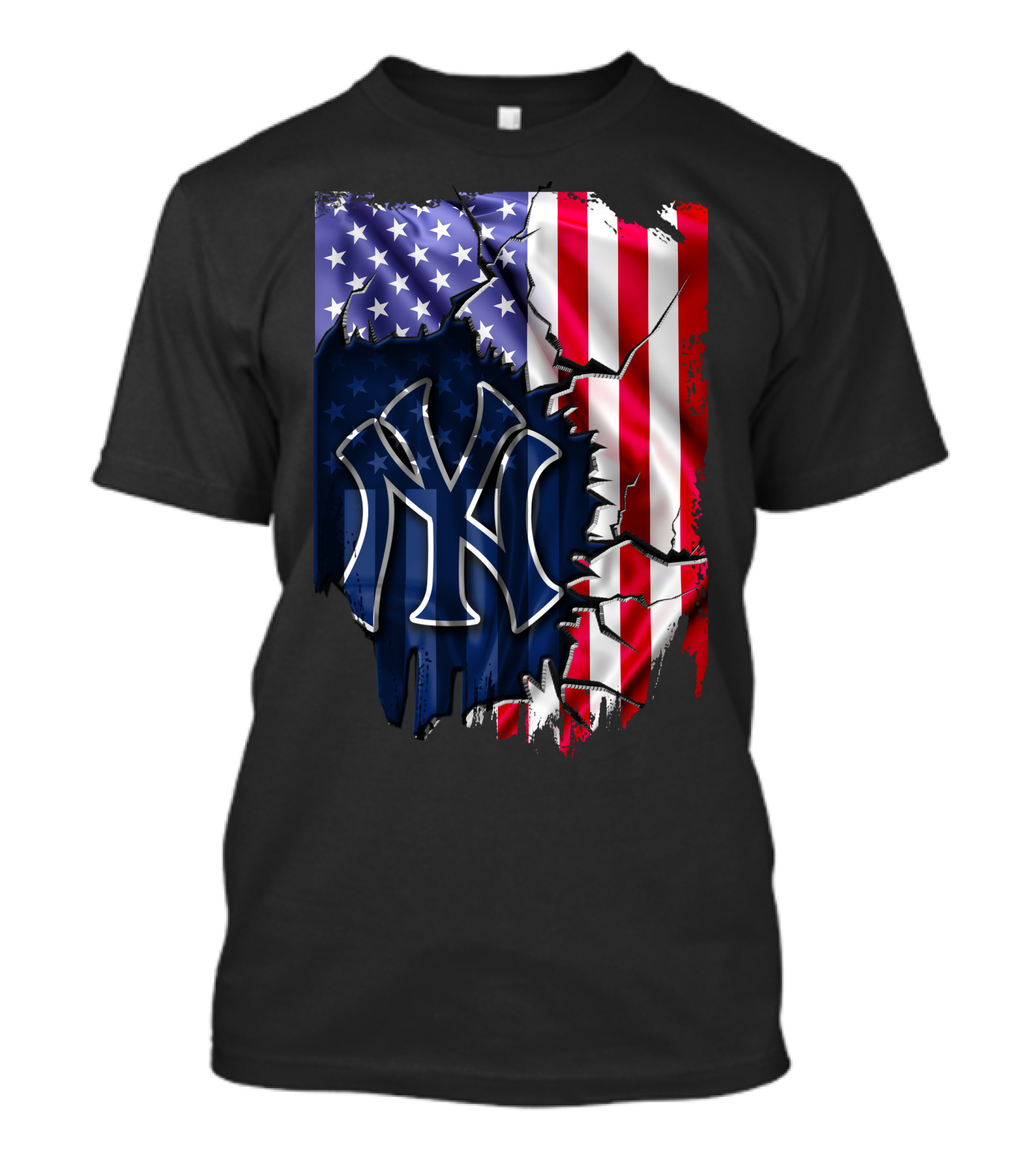 Flag New York Yankees American Pride Rip T-Shirt