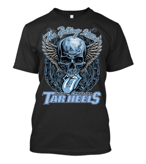 The Rolling Stones North Carolina Tar Heels Skull With Wings And Chain T-Shirt
