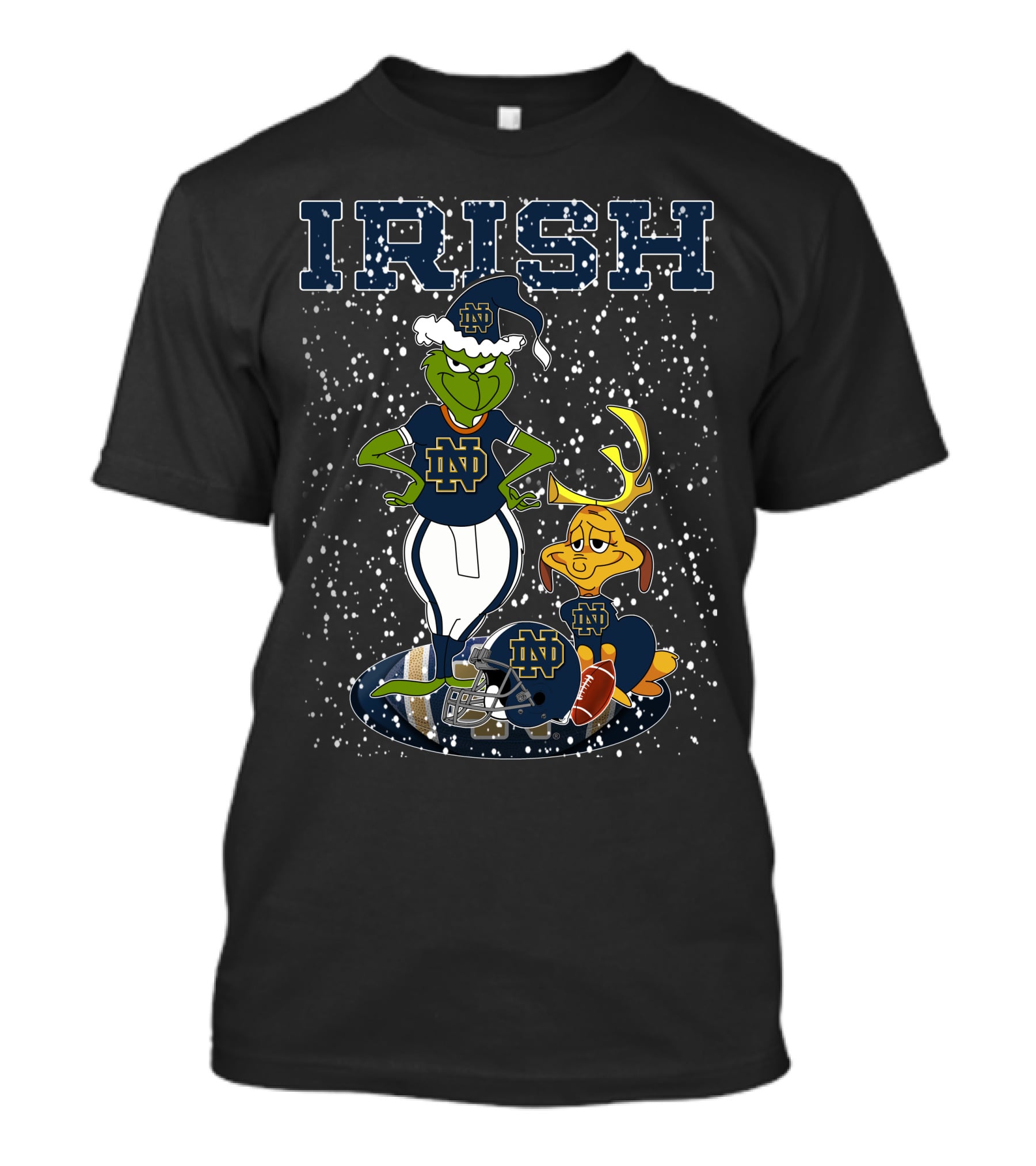 Grinchxmas Notre Dame IRISH ND Football Snowflakes T-Shirt