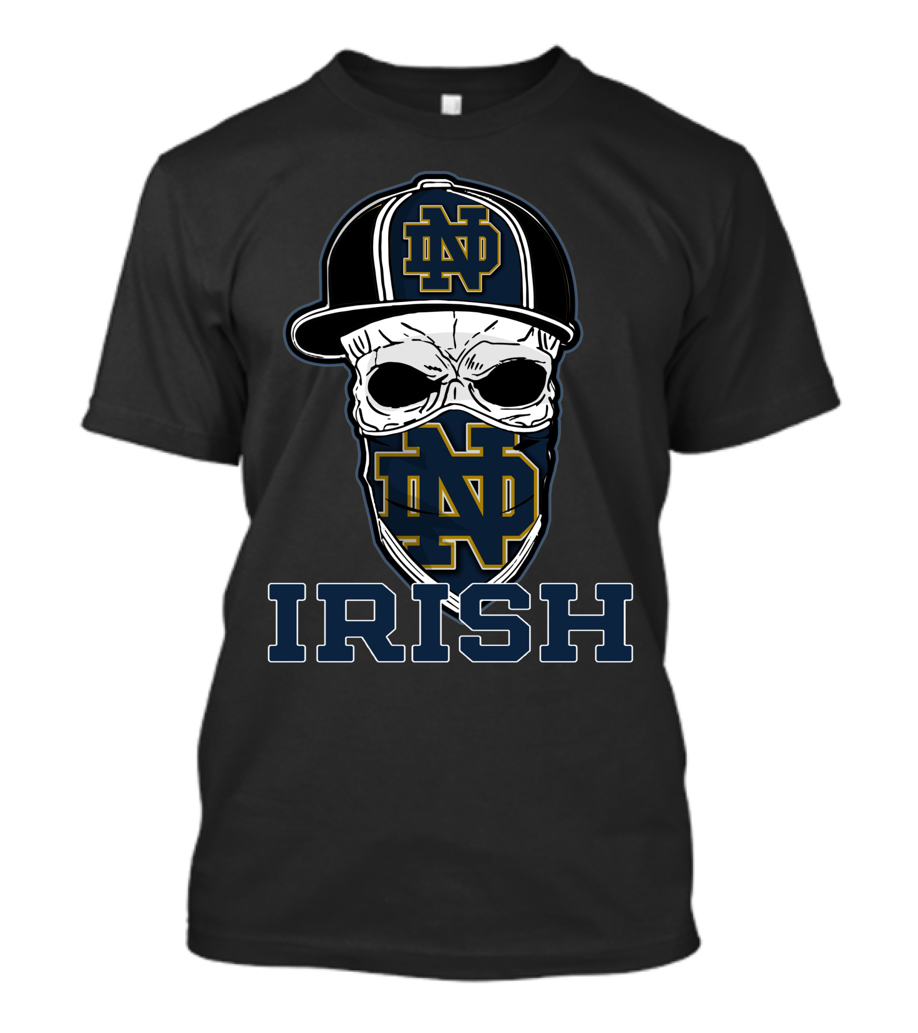 Notre Dame Fighting Irish Skull Hat T-Shirt