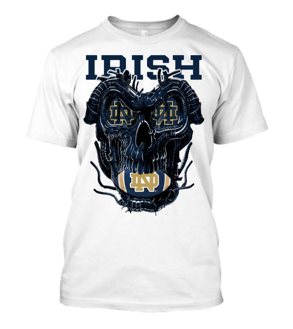 Dragonskull Notre Dame Irish ND Football Skull T-Shirt