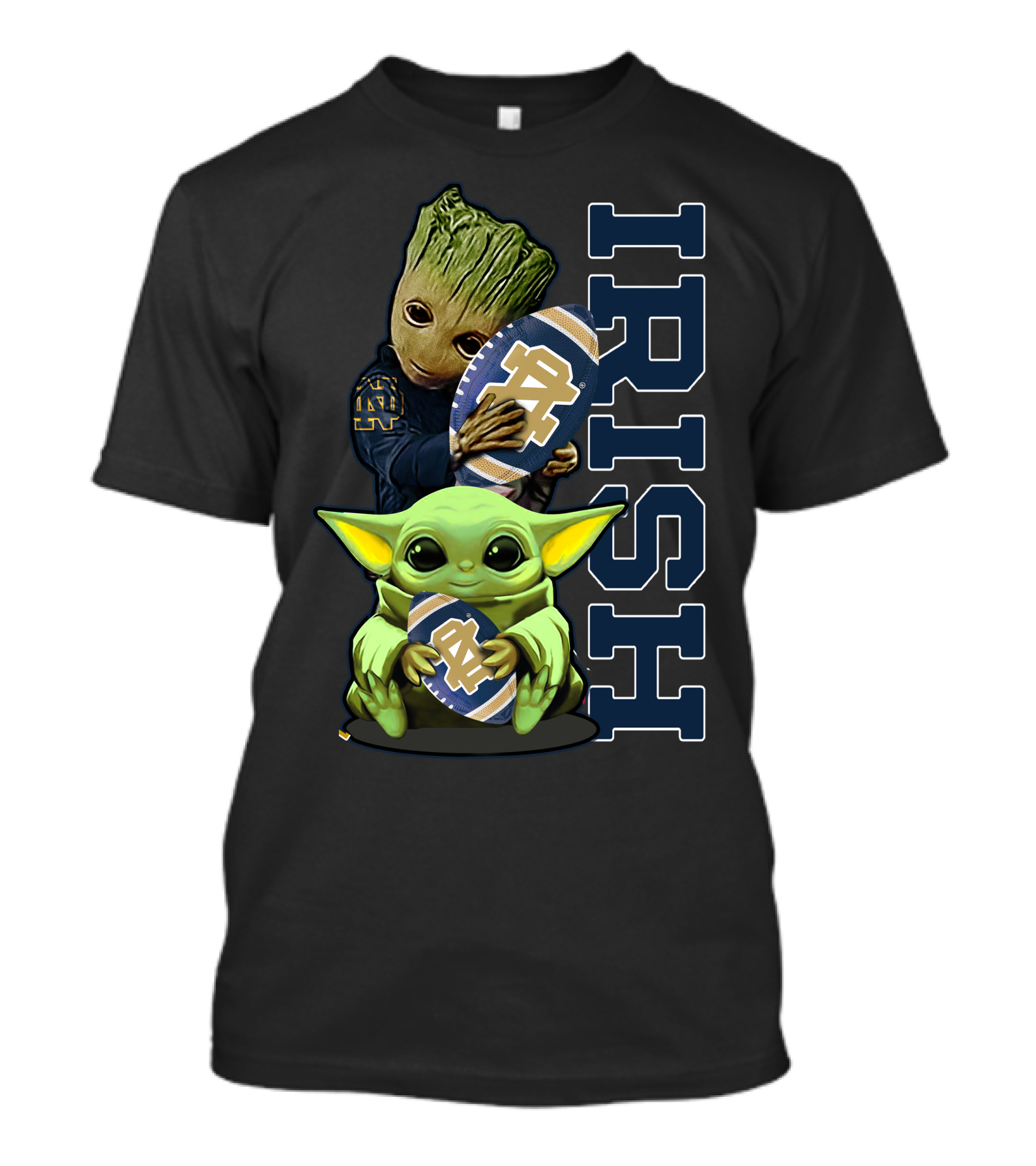 Grzd Notre Dame Fighting Irish Groot And Baby Yoda IRISH T-Shirt