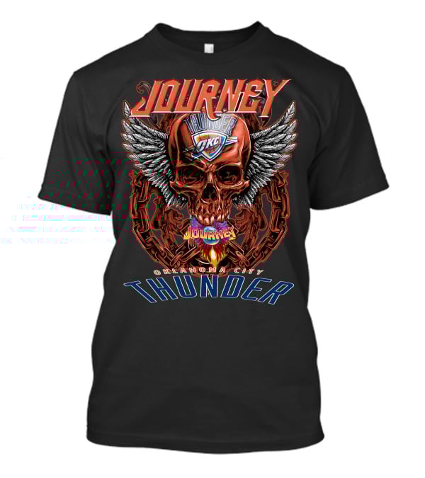 Journey Oklahoma City Thunder Skull Wings T-Shirt