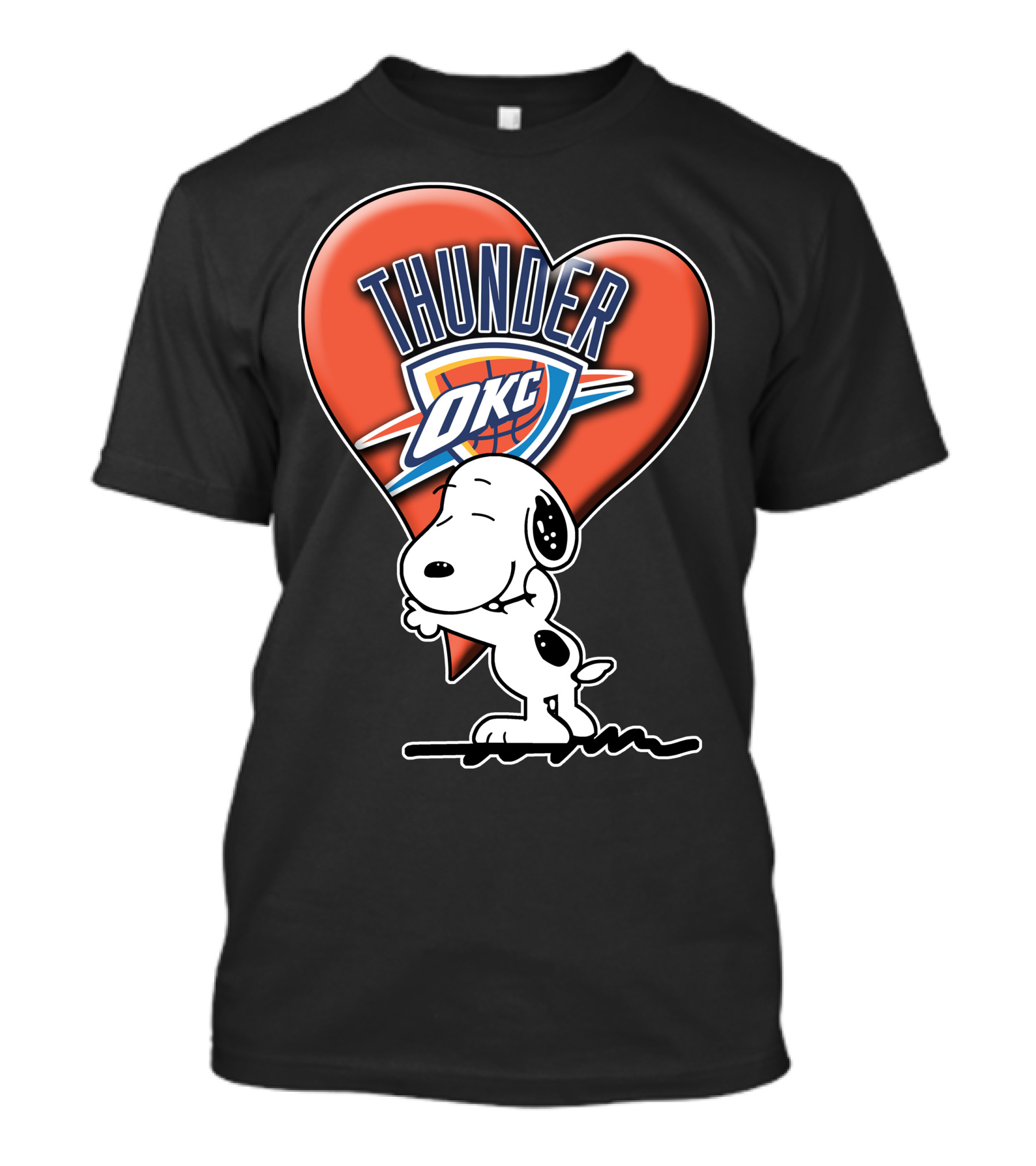 Snp V1 Oklahoma City Thunder Okc Snoopy Heart T-Shirt