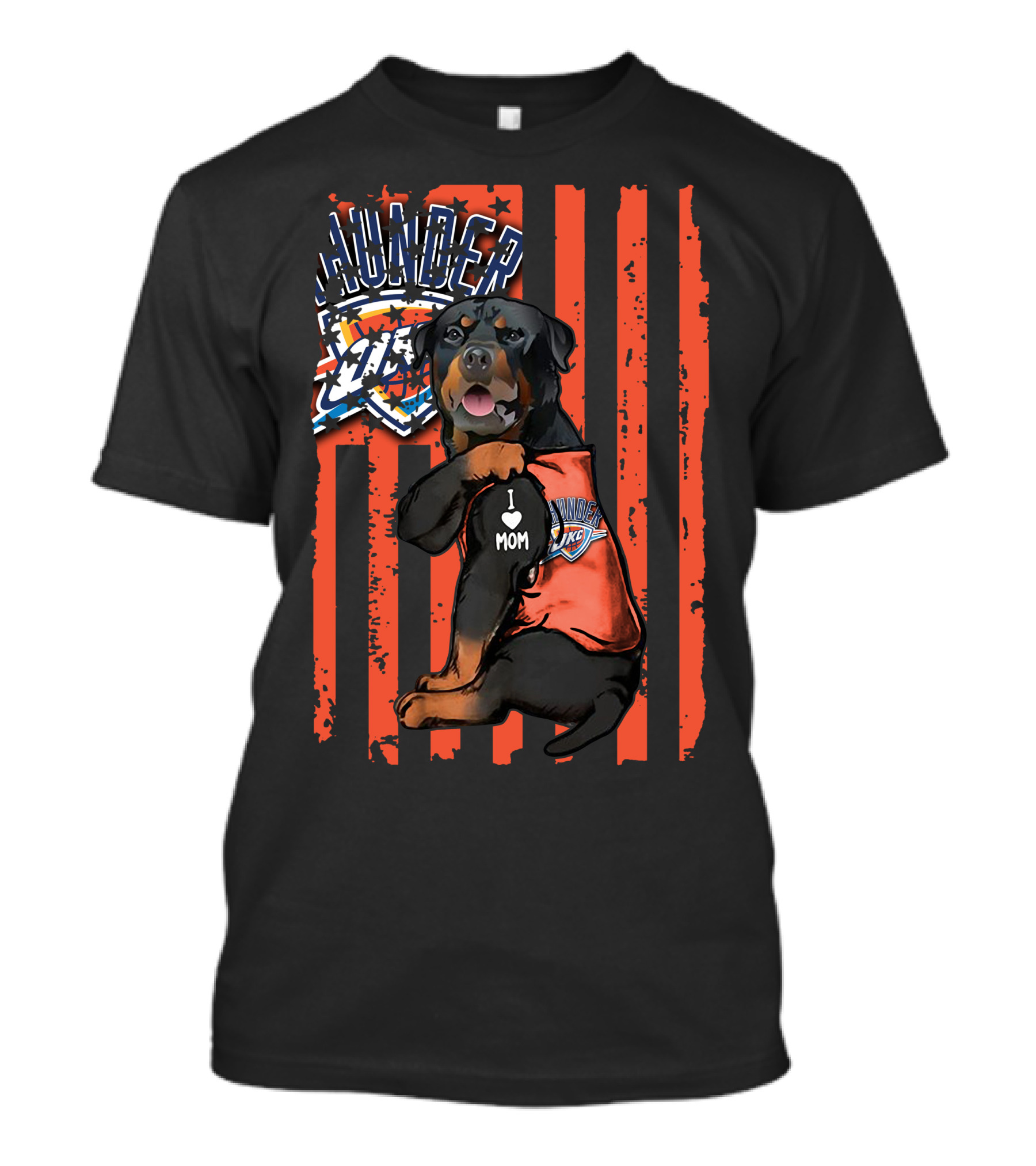 Rottweiler I Love Mom Oklahoma City Thunder Fan T-Shirt
