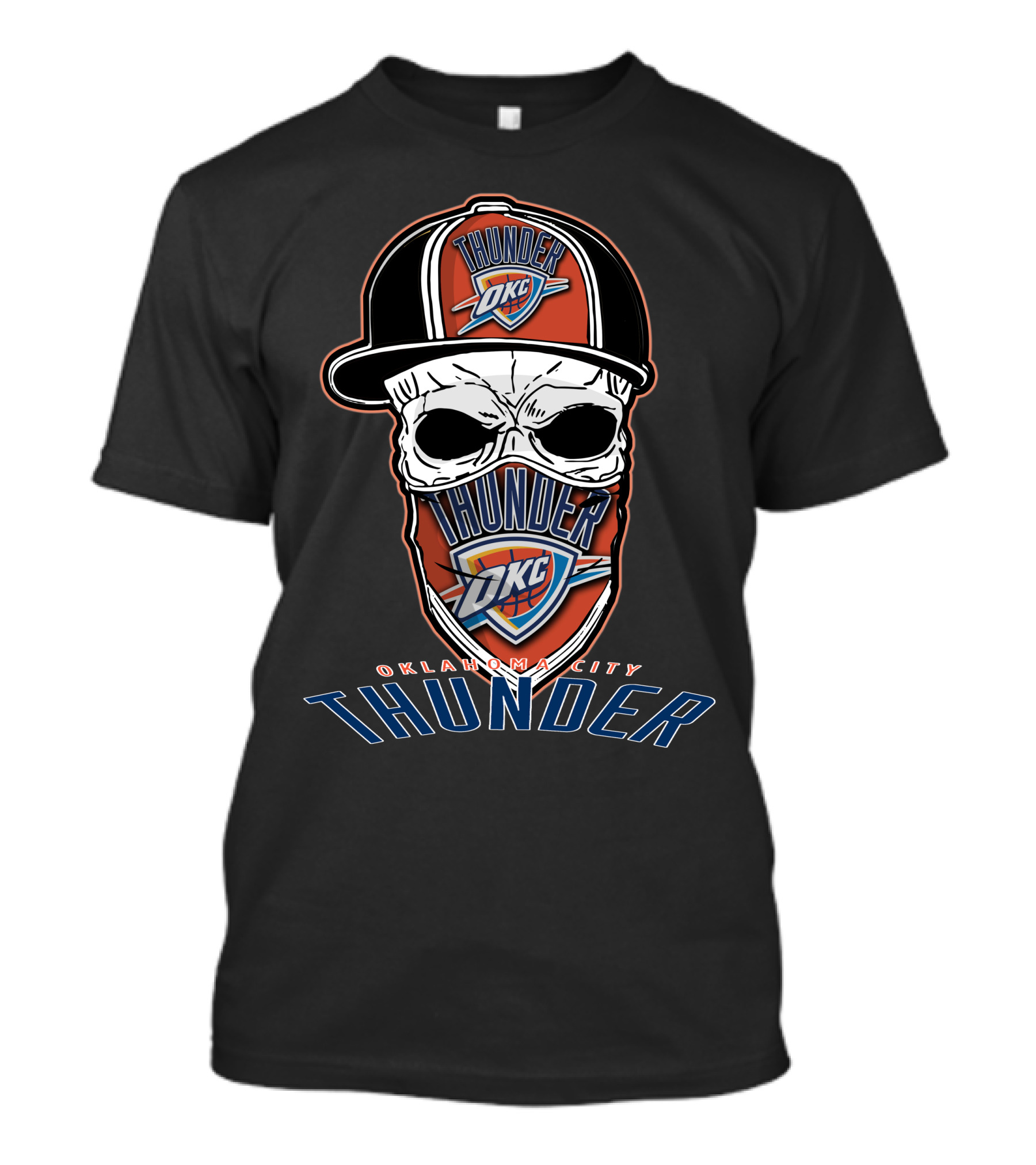 Thunder OCK Oklahoma City Skull Hat T-Shirt
