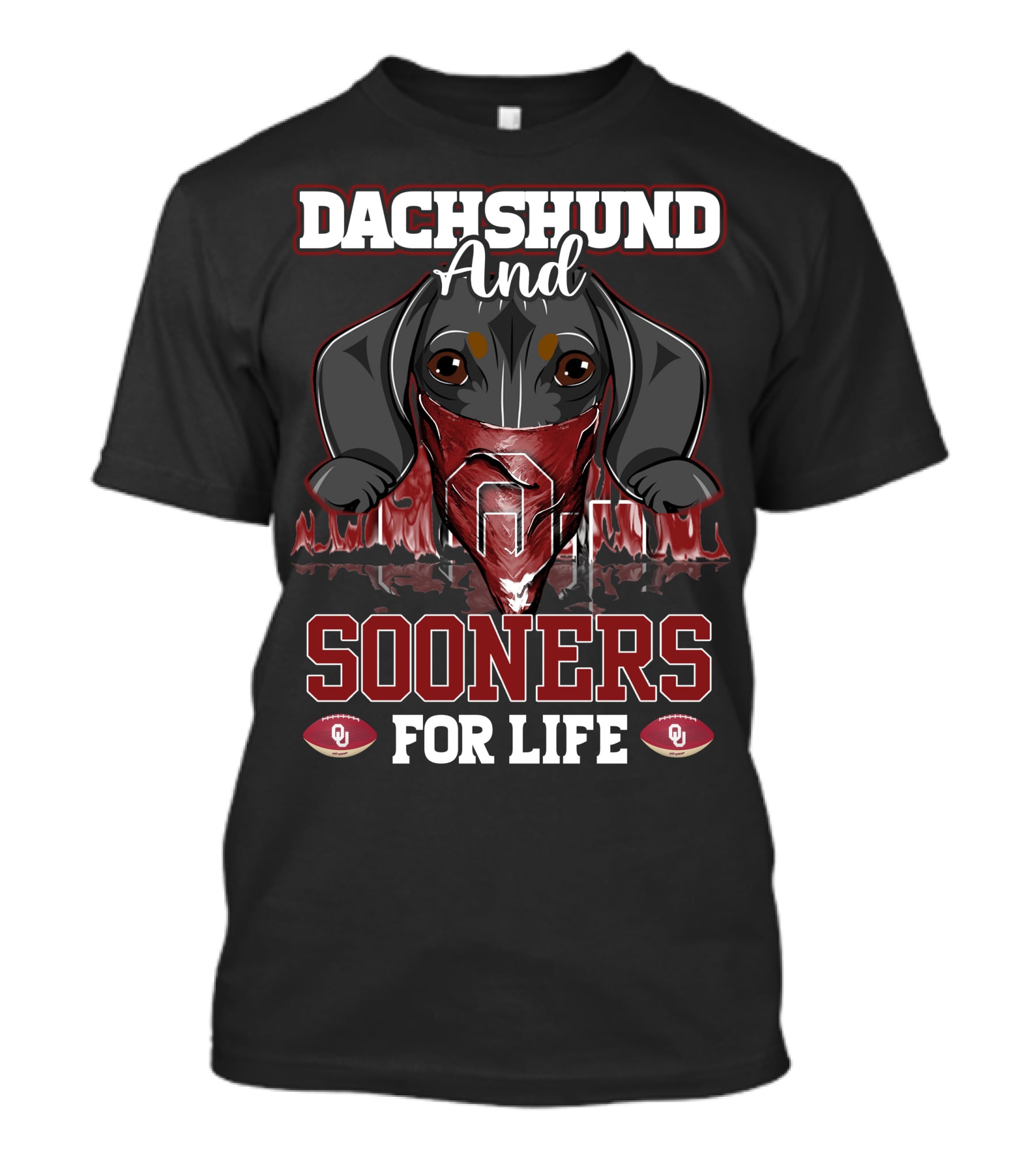 Dachshund And Sooners For Life Oklahoma OU T-Shirt