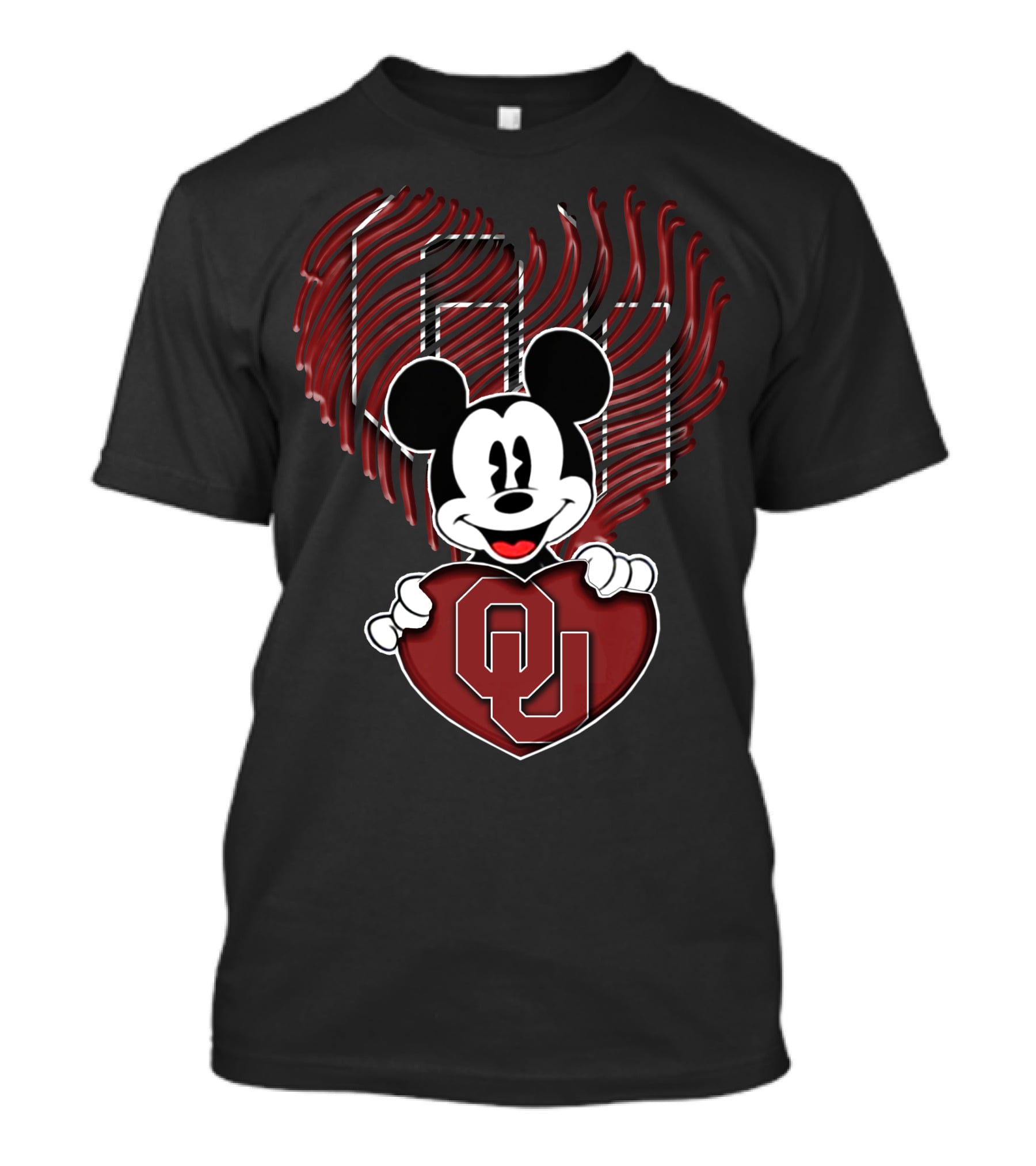 Mick Oklahoma Sooners Heart OU Mickey T-Shirt