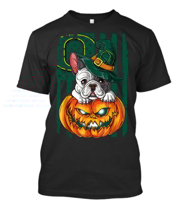 Hlw Bulldog Oregon Ducks Halloween Pumpkin Wizard Hat T-Shirt