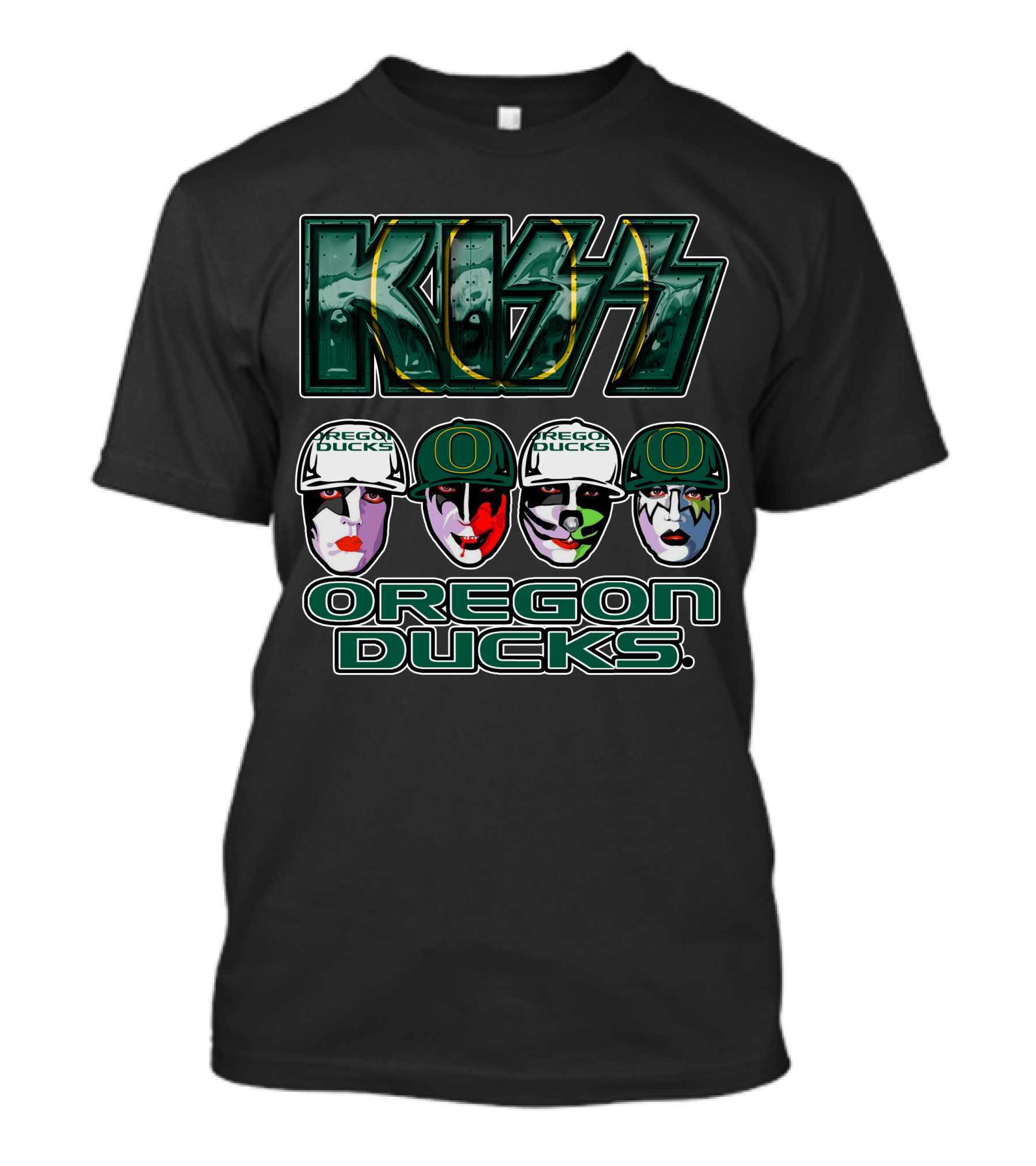 KISS Oregon Ducks Football Faces T-Shirt