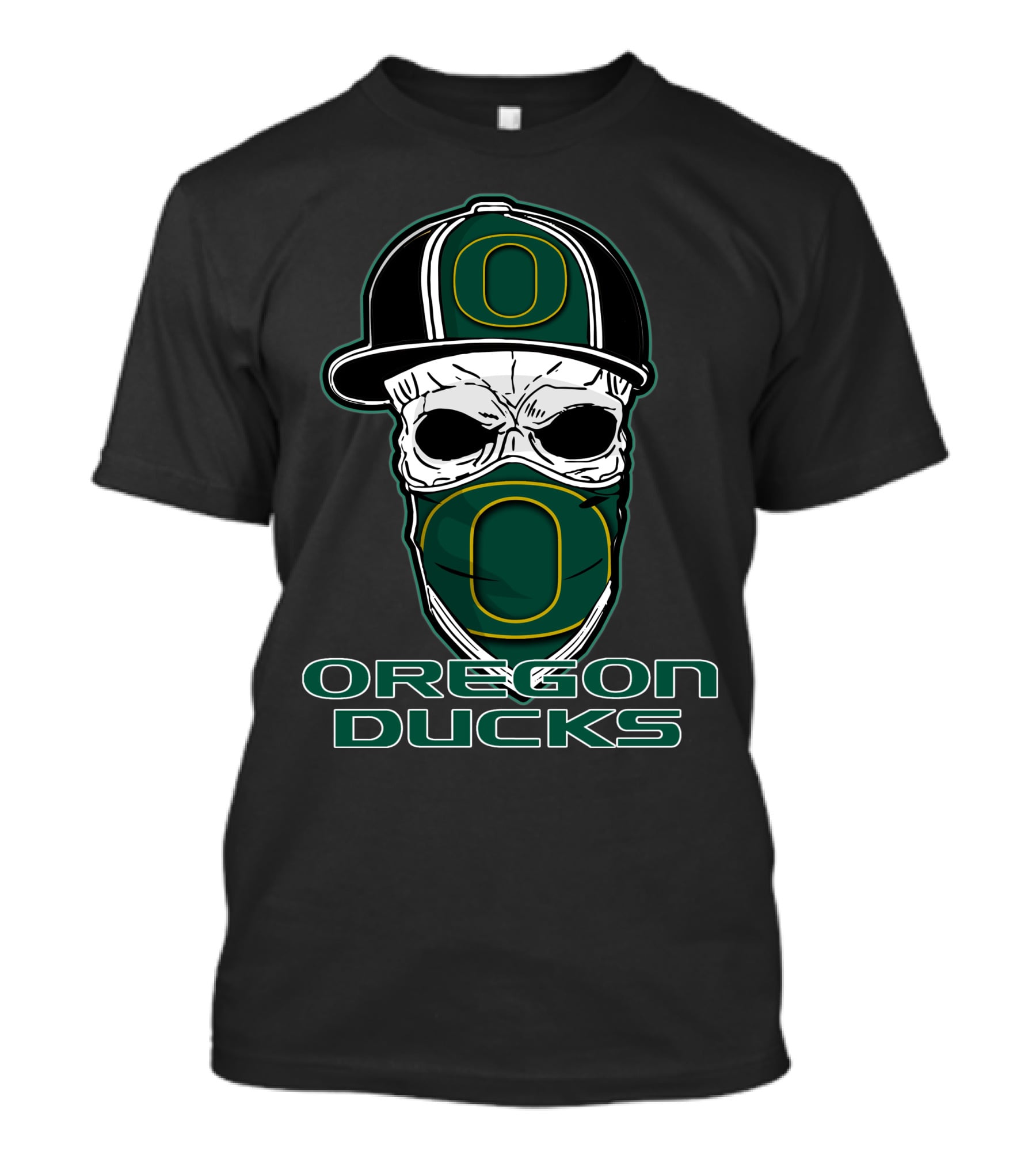 Oregon Ducks Skull Hat T-Shirt