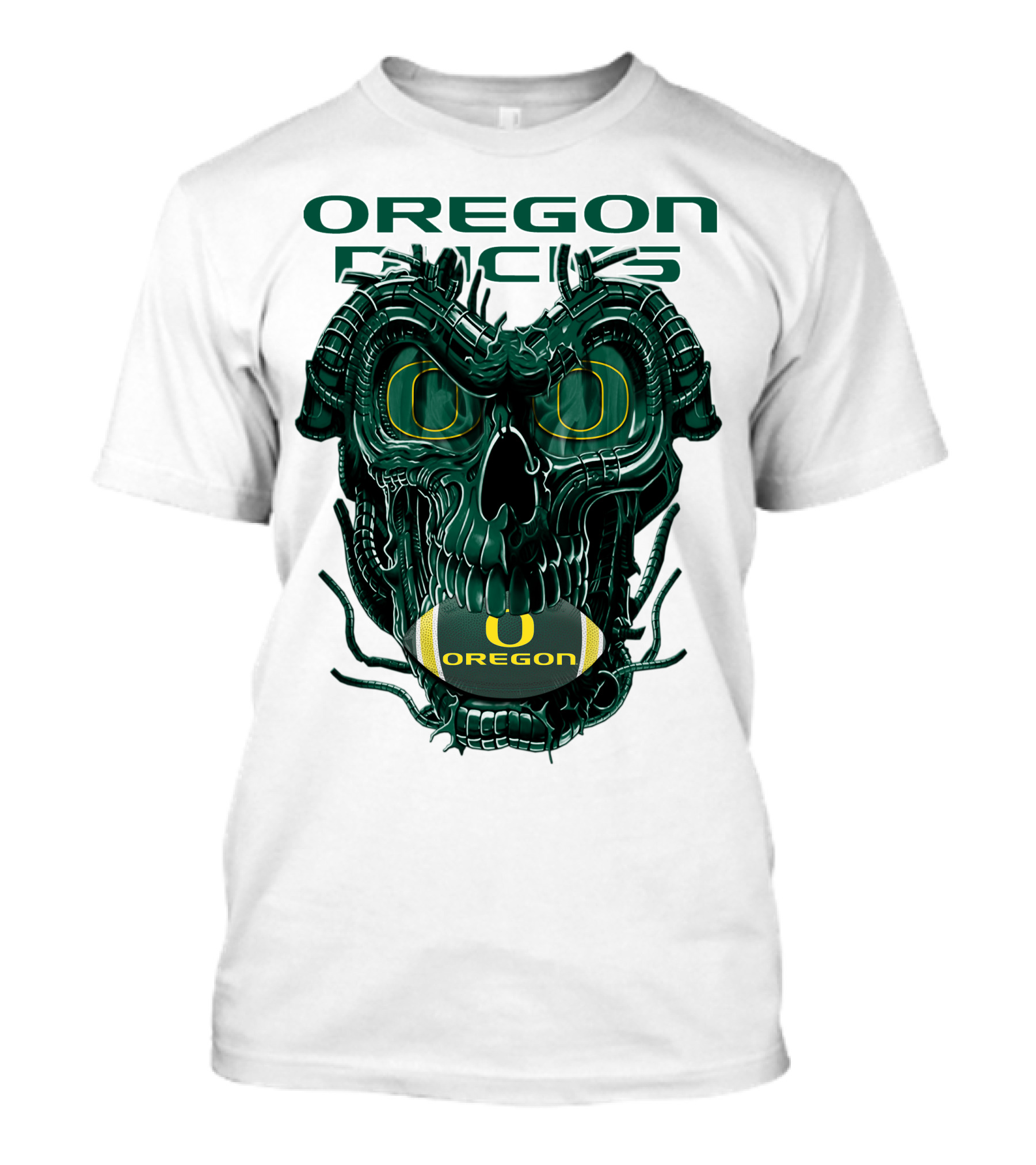 Oregon Ducks Dragonskull Football Fusion T-Shirt