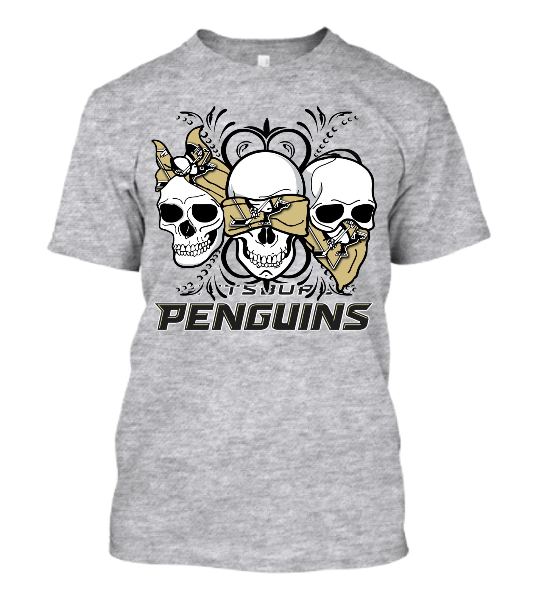 3 Skull Pittsburgh Penguins TSUF T-Shirt