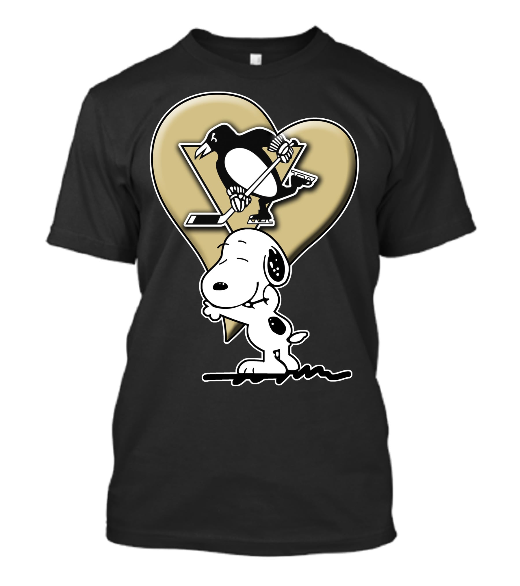 Snoopy Heart Hockey Pittsburgh Penguins Snp T-Shirt
