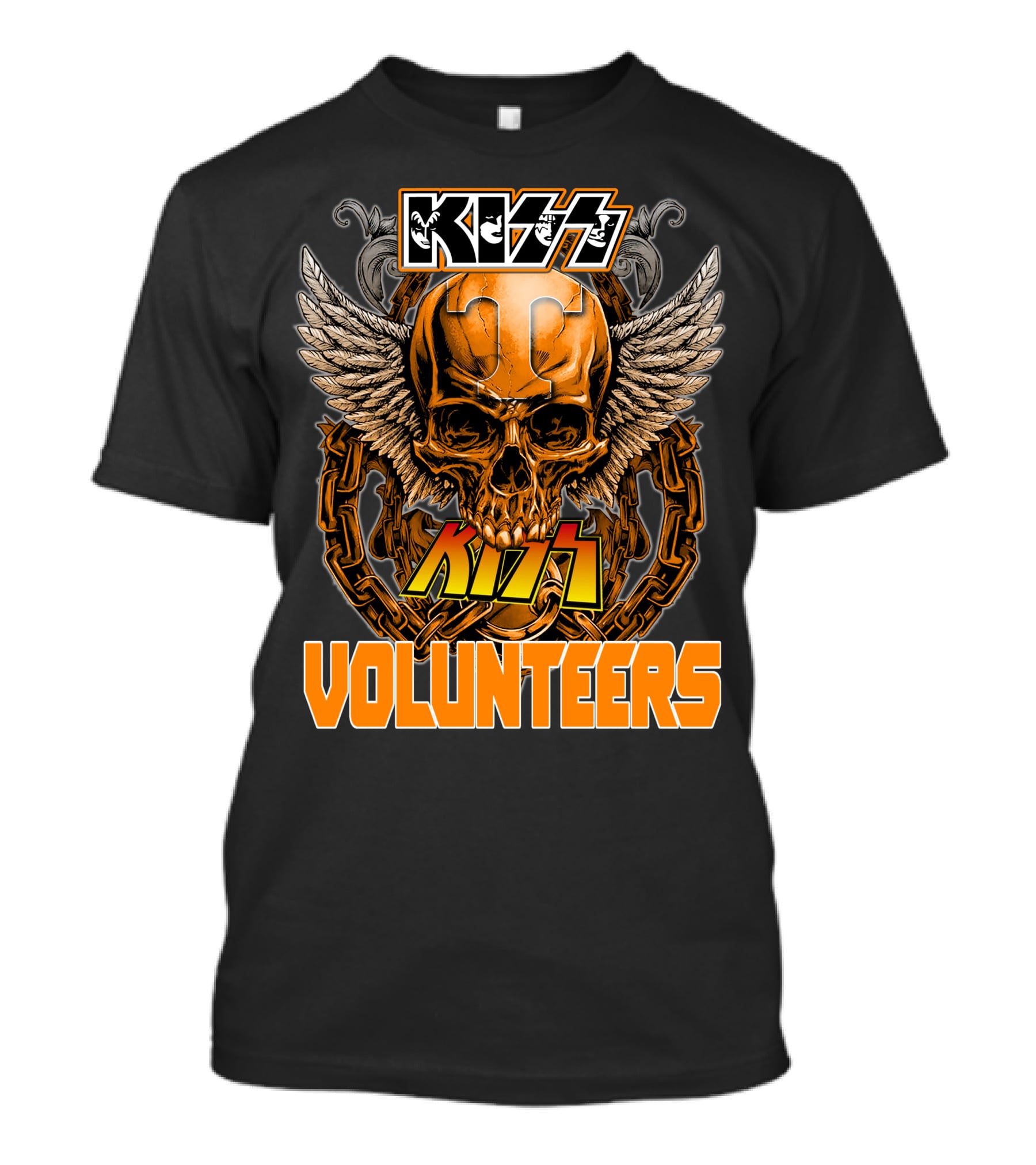 Kiss Tennessee Volunteers Skull Wings Chain T-Shirt