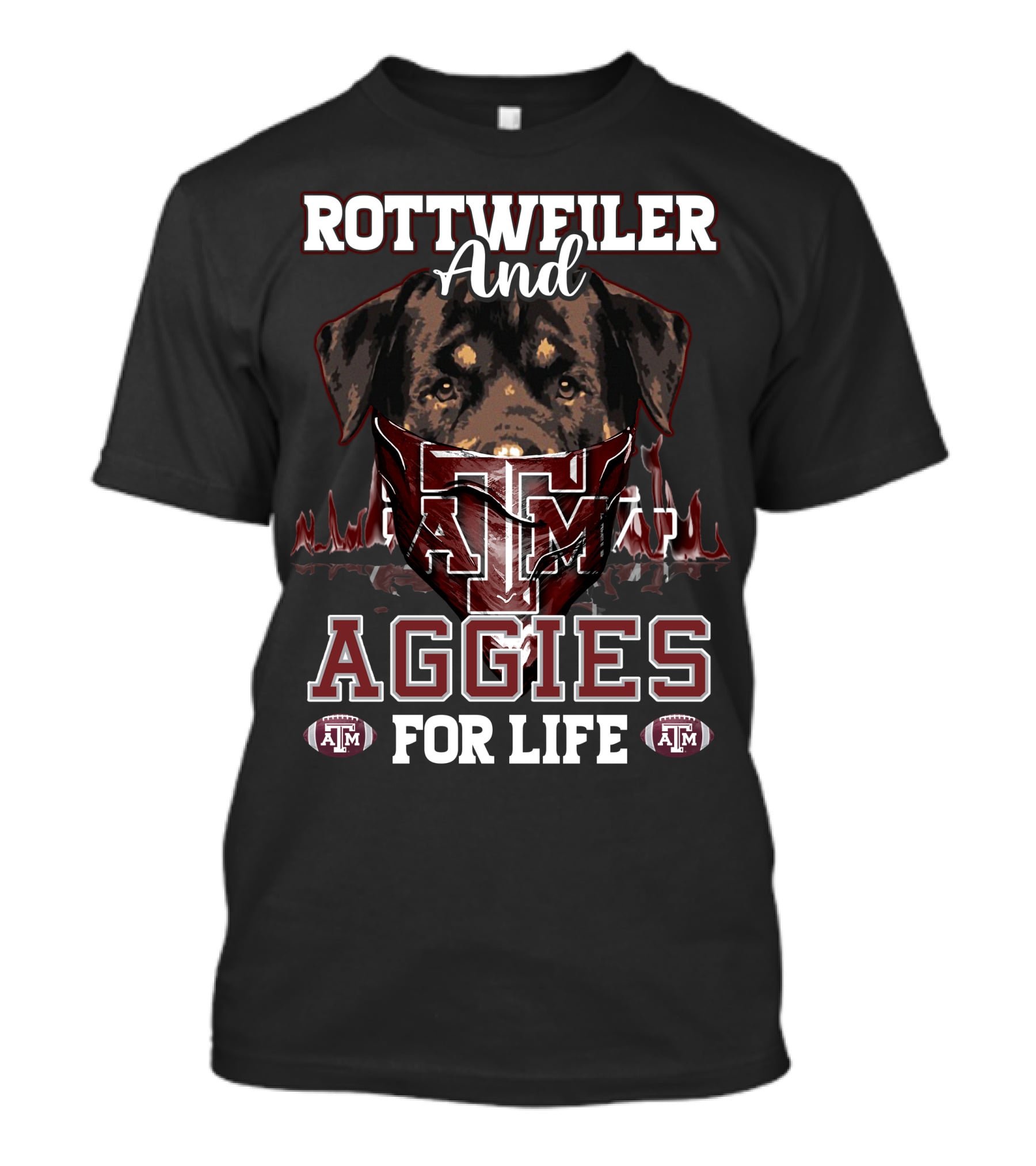 Rottweiler And Texas A&M Aggies For Life T-Shirt