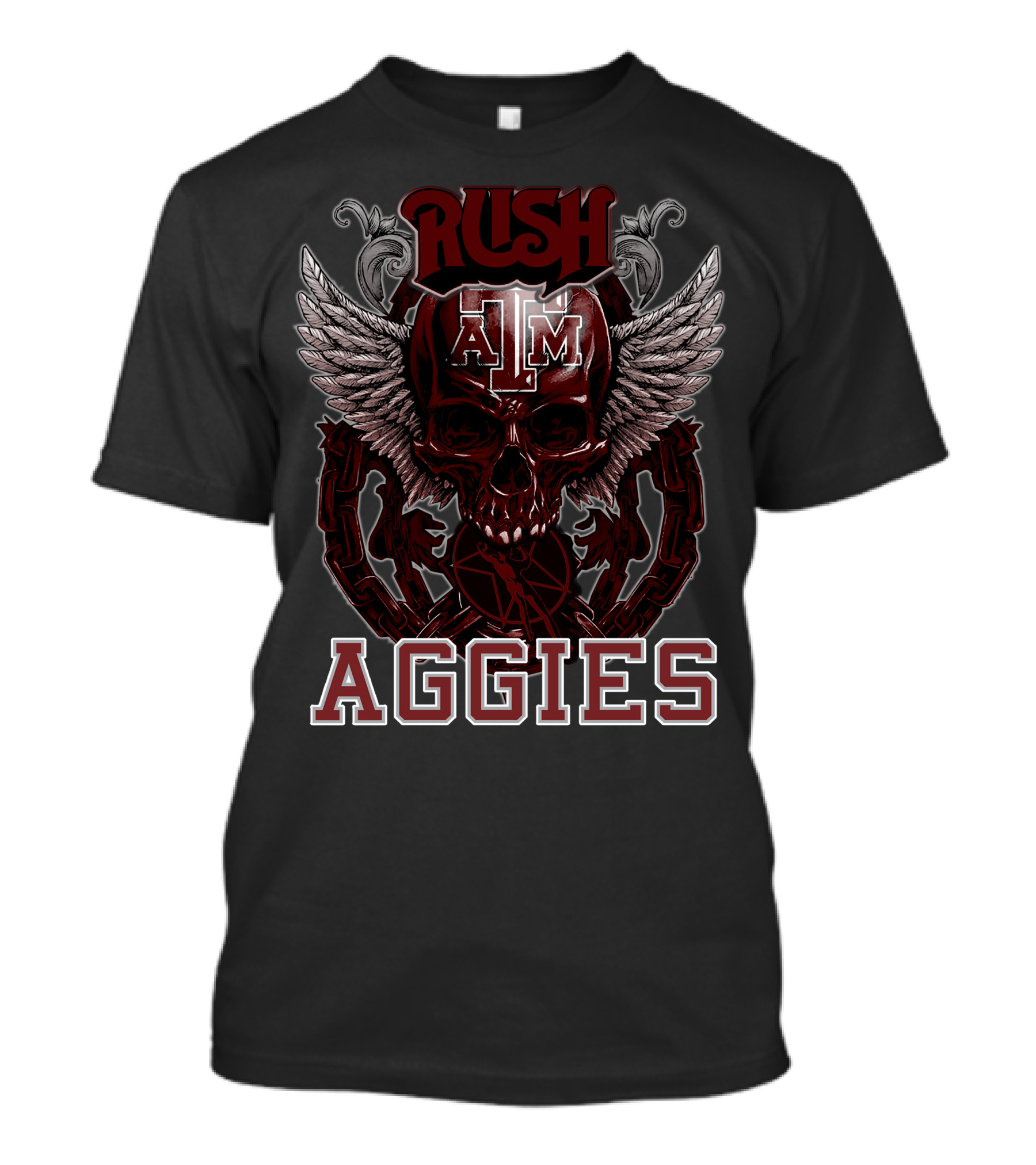 Rush Texas A&M Aggies Skull Wings T-Shirt