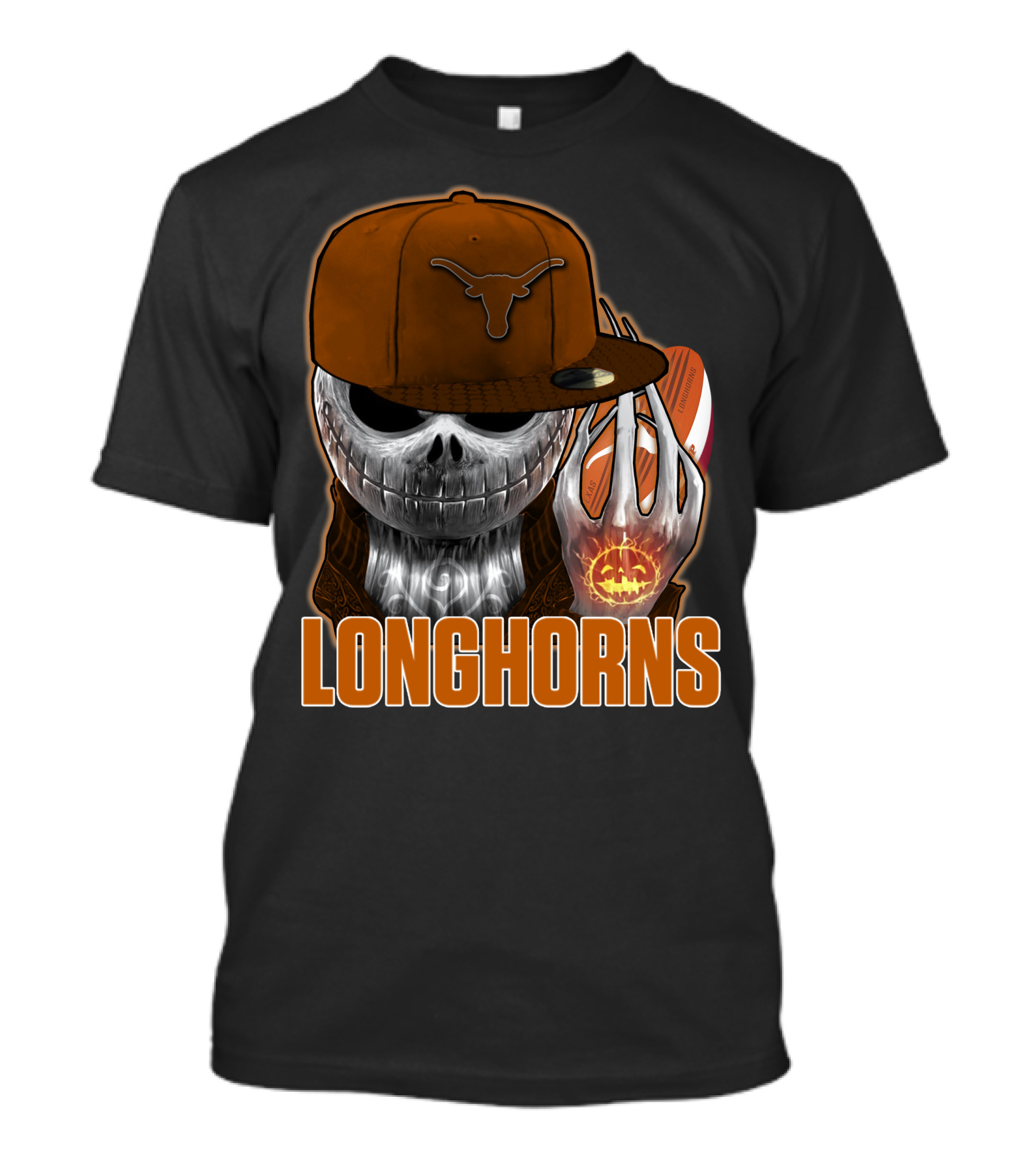 Longhorns Jackskull Football Texas T-Shirt