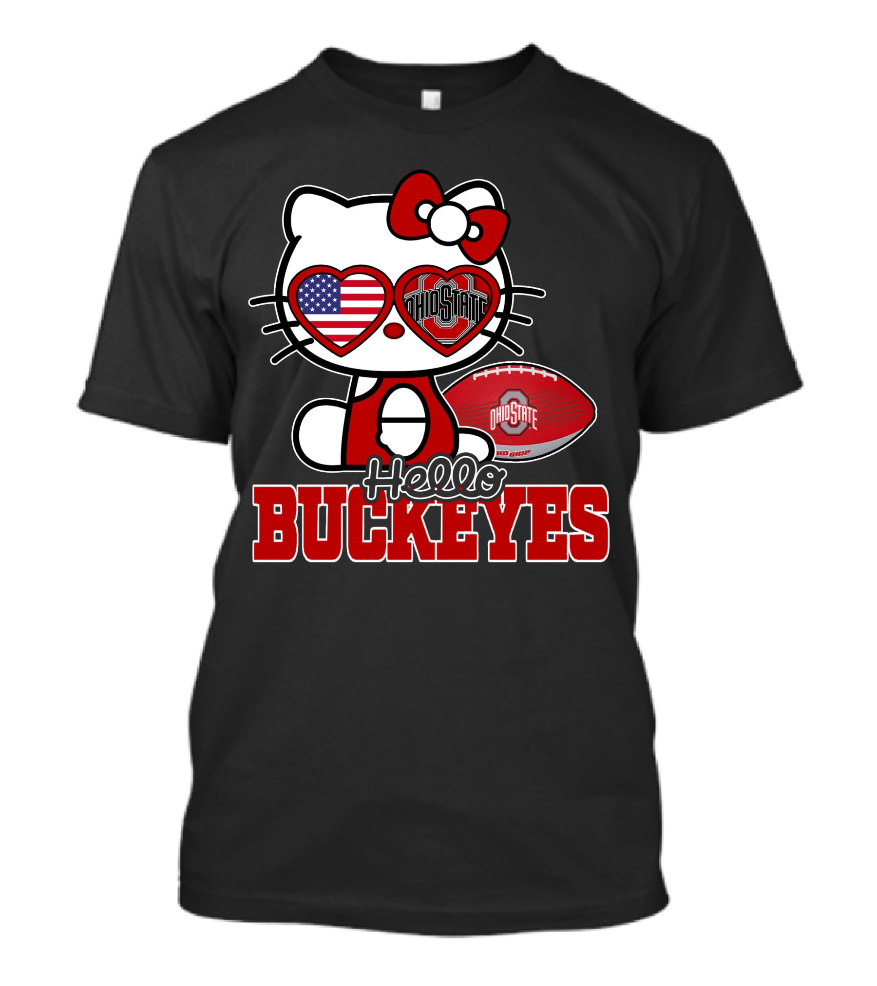 Hello Kitty Ohio State Buckeyes American Football Fan T-Shirt