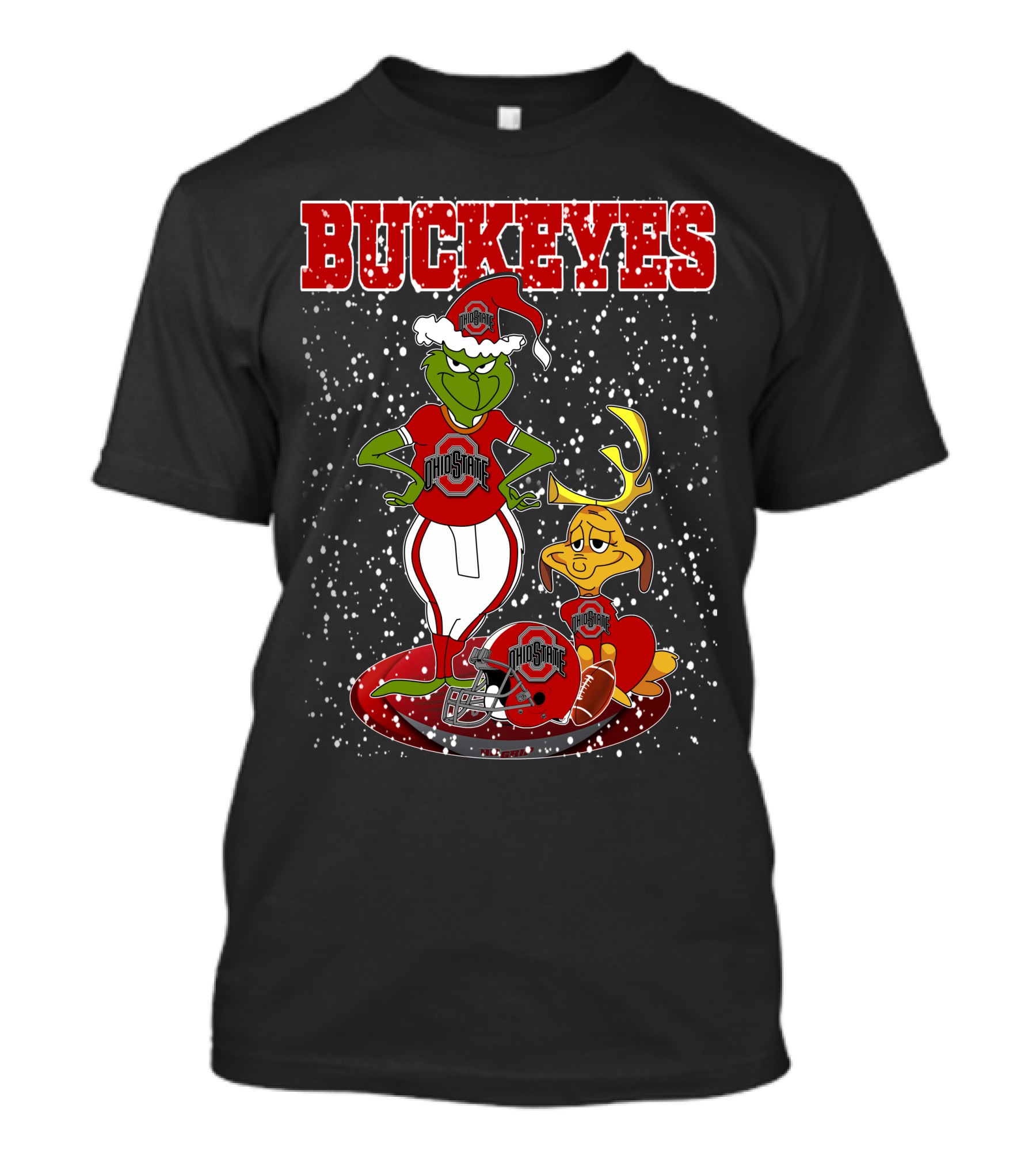 Buckeyes Grinch Ohio State Christmas Athletes T-Shirt