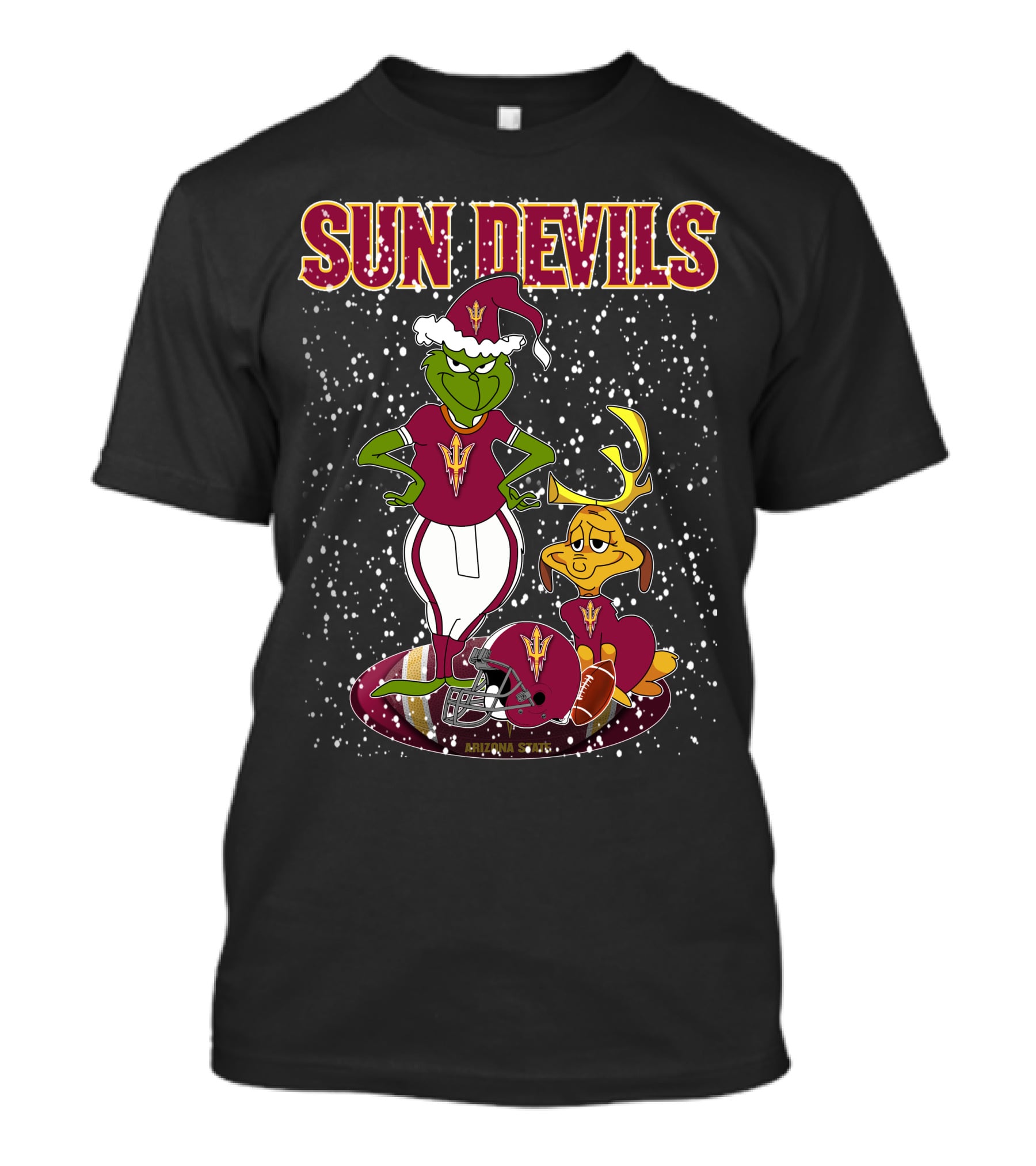 Grinch Sun Devils Holiday Football Arizona State University T-Shirt