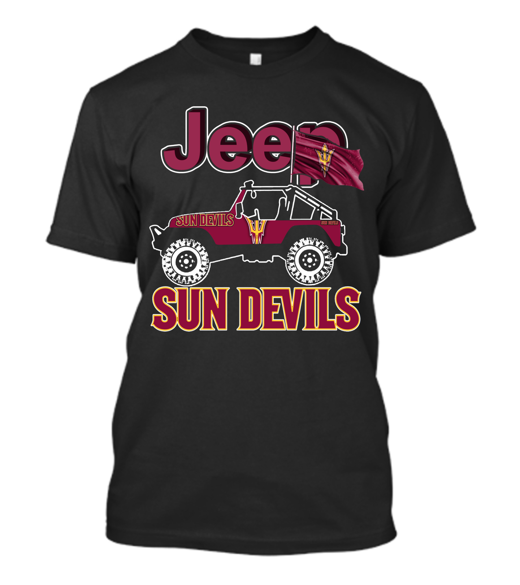 Jeep Sun Devils Arizona State University 4x4 Off-Road Vehicle T-Shirt