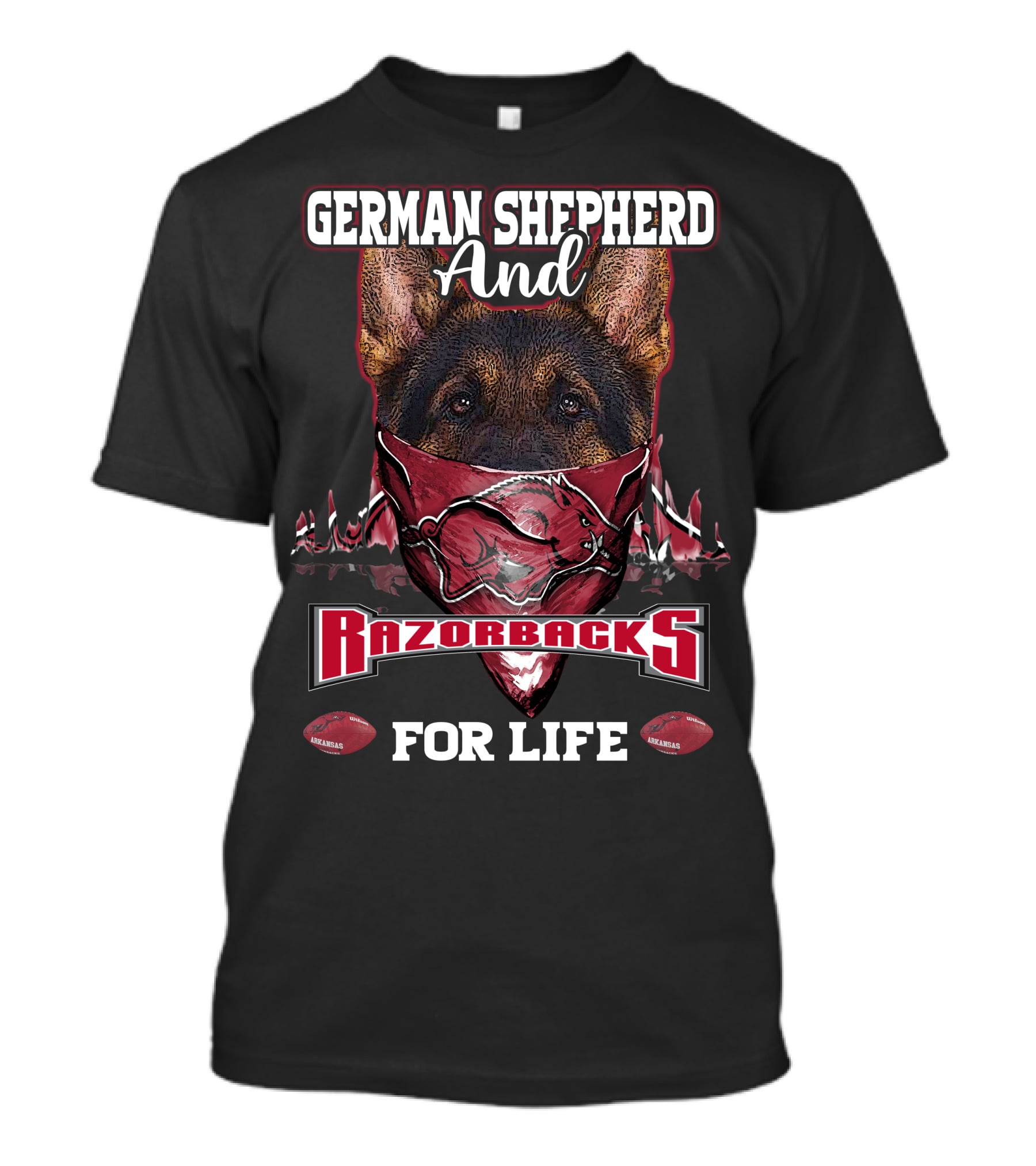 German Shepherd And Razorbacks For Life T-Shirt